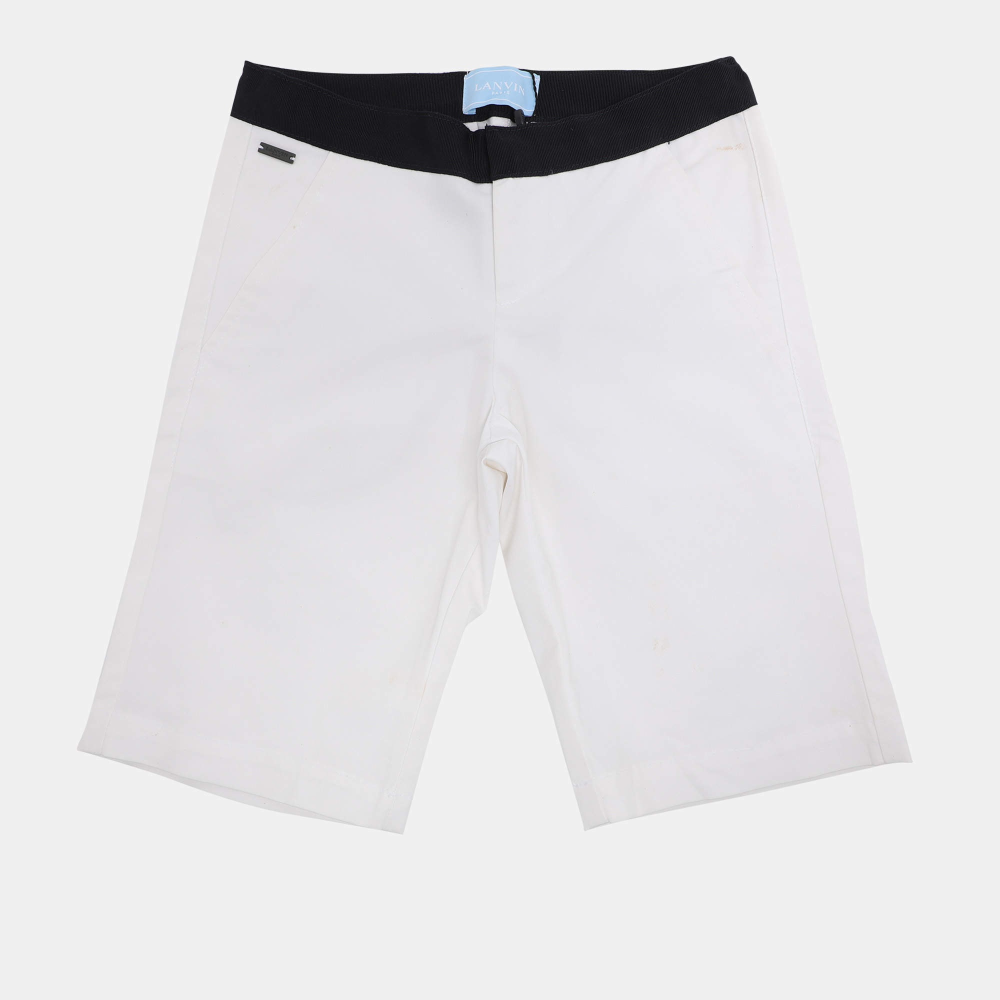 Pre Owned Lanvin White Bermudas Stretch Cotton Shorts 5 Yrs