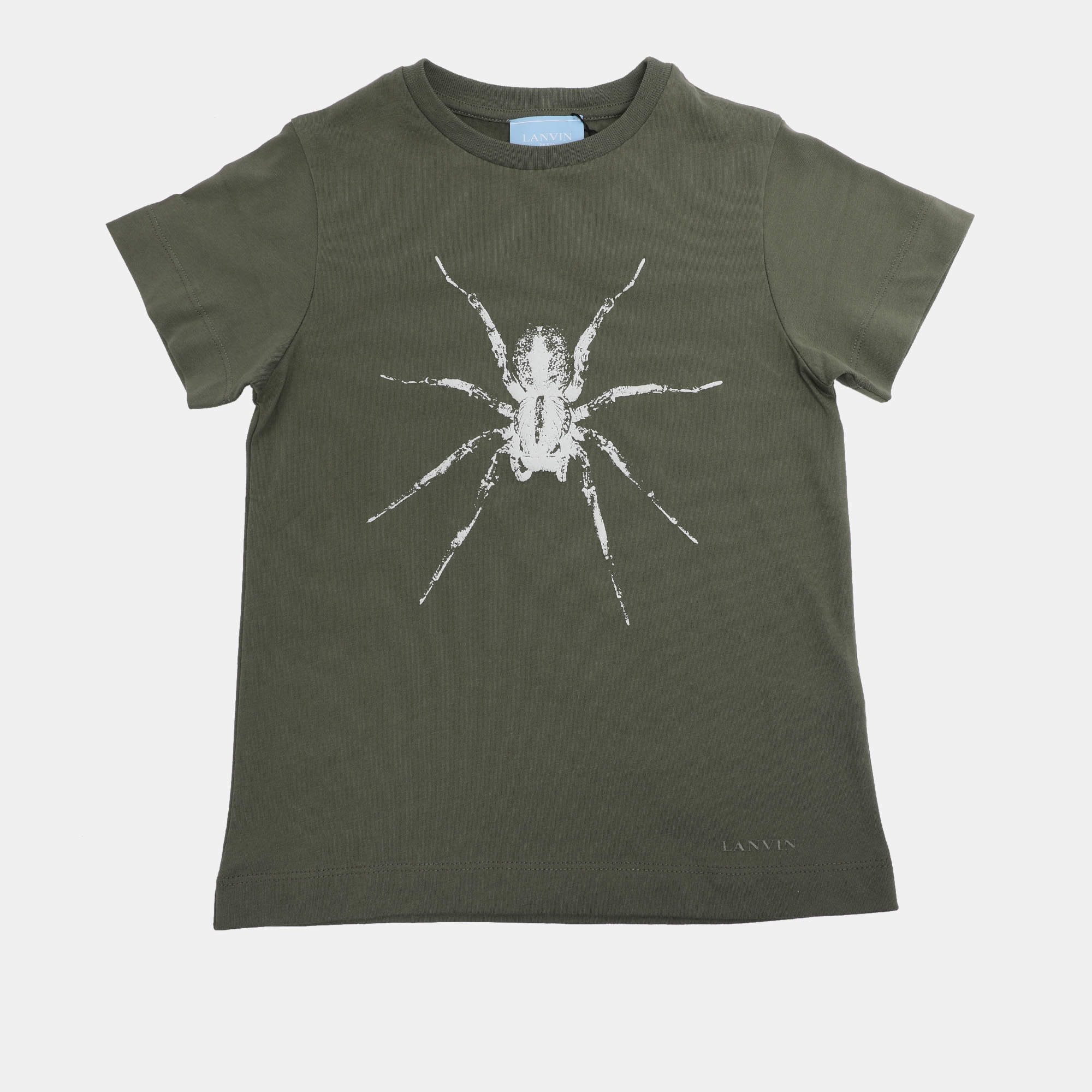 Pre Owned Lanvin Green Spider Print Jersey T-Shirt 6 Yrs
