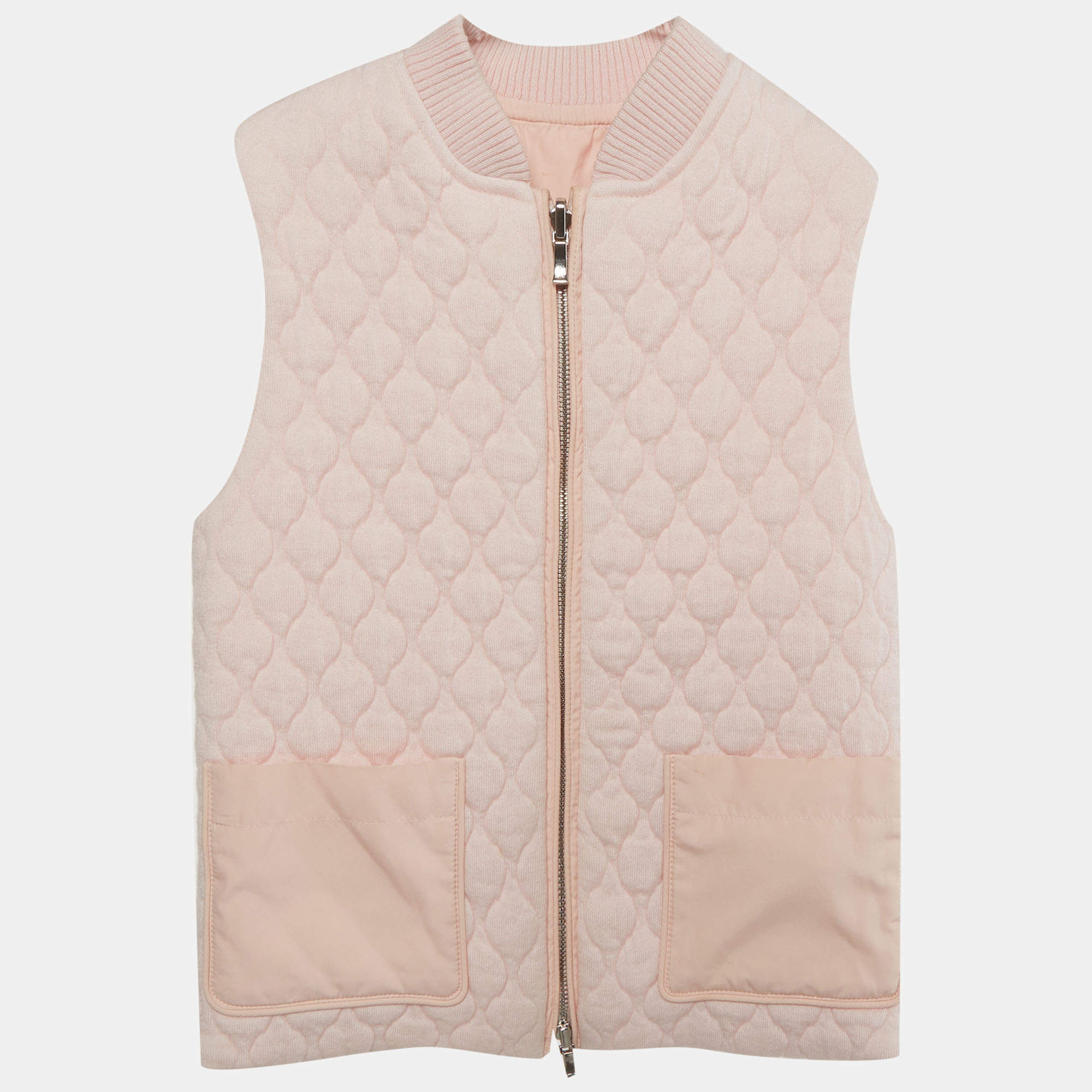 Pre Owned Loro Piana Kids Pink Cashmere and Synthetic Reversible Vest 6Yrs
