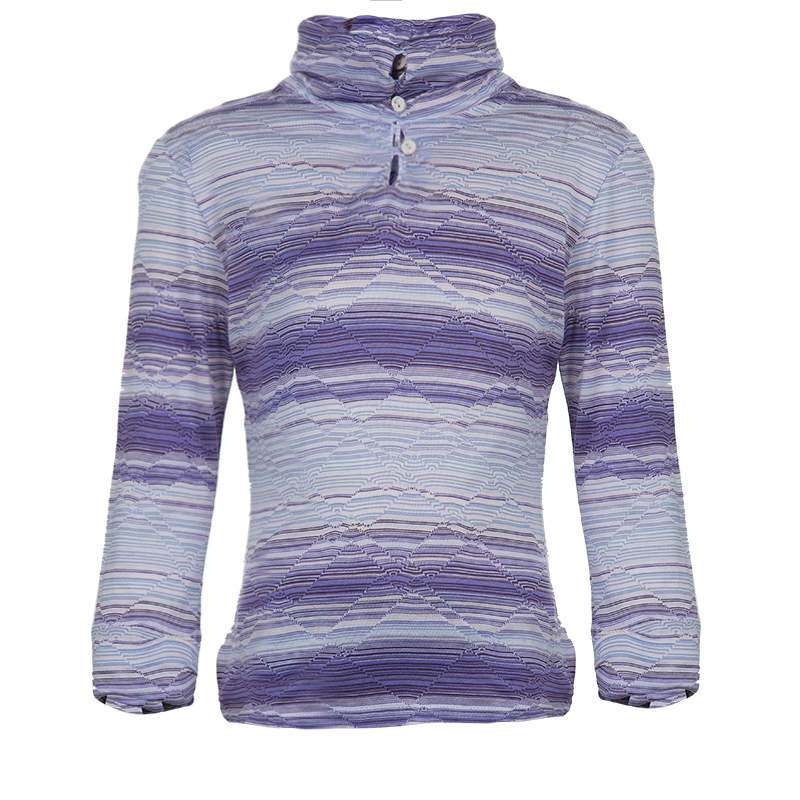 Missoni Purple Striped Long Sleeve Collared T-Shirt 10 Yrs