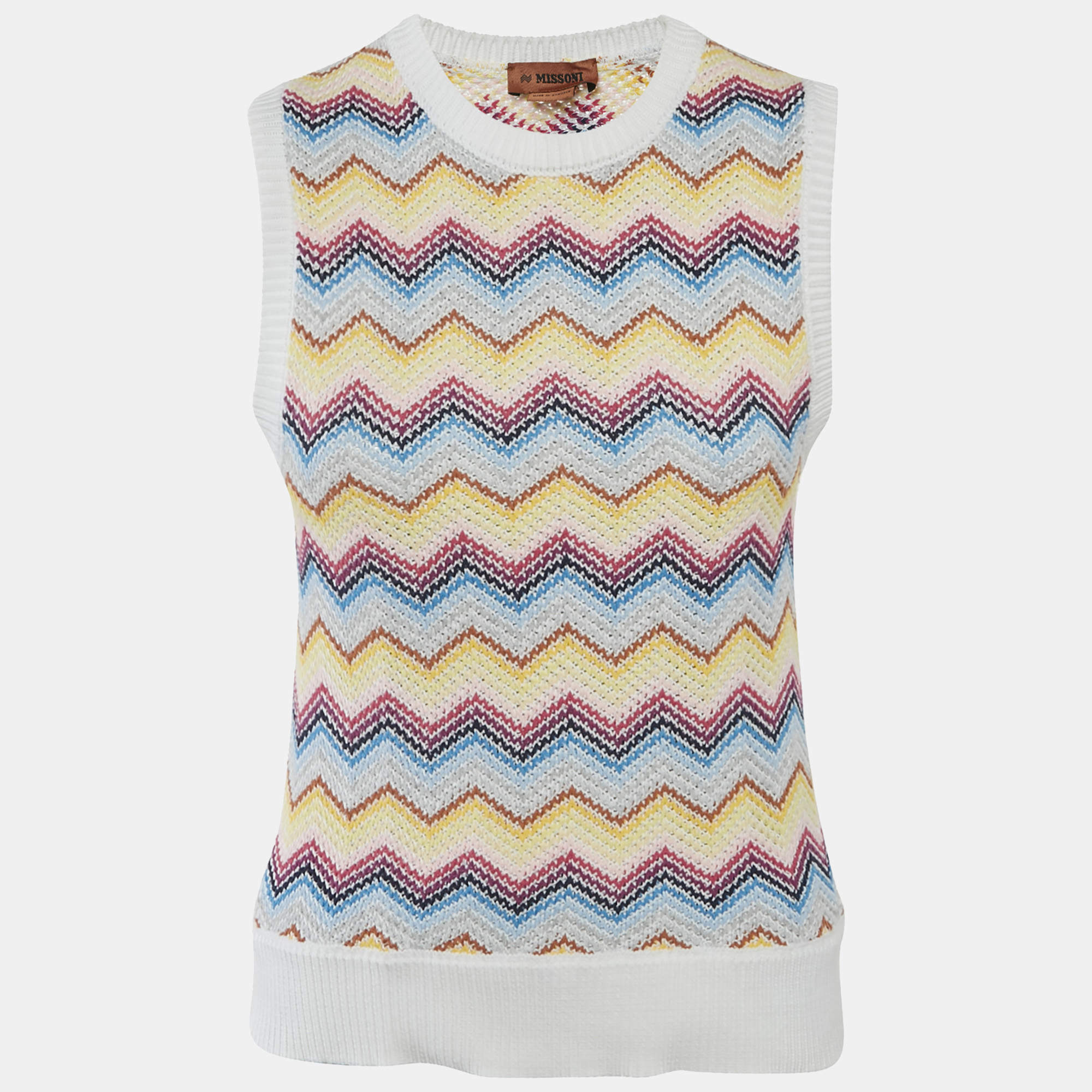 Pre Owned Missoni Kids Multicolor Chevron Knit Gilet 14 Yrs