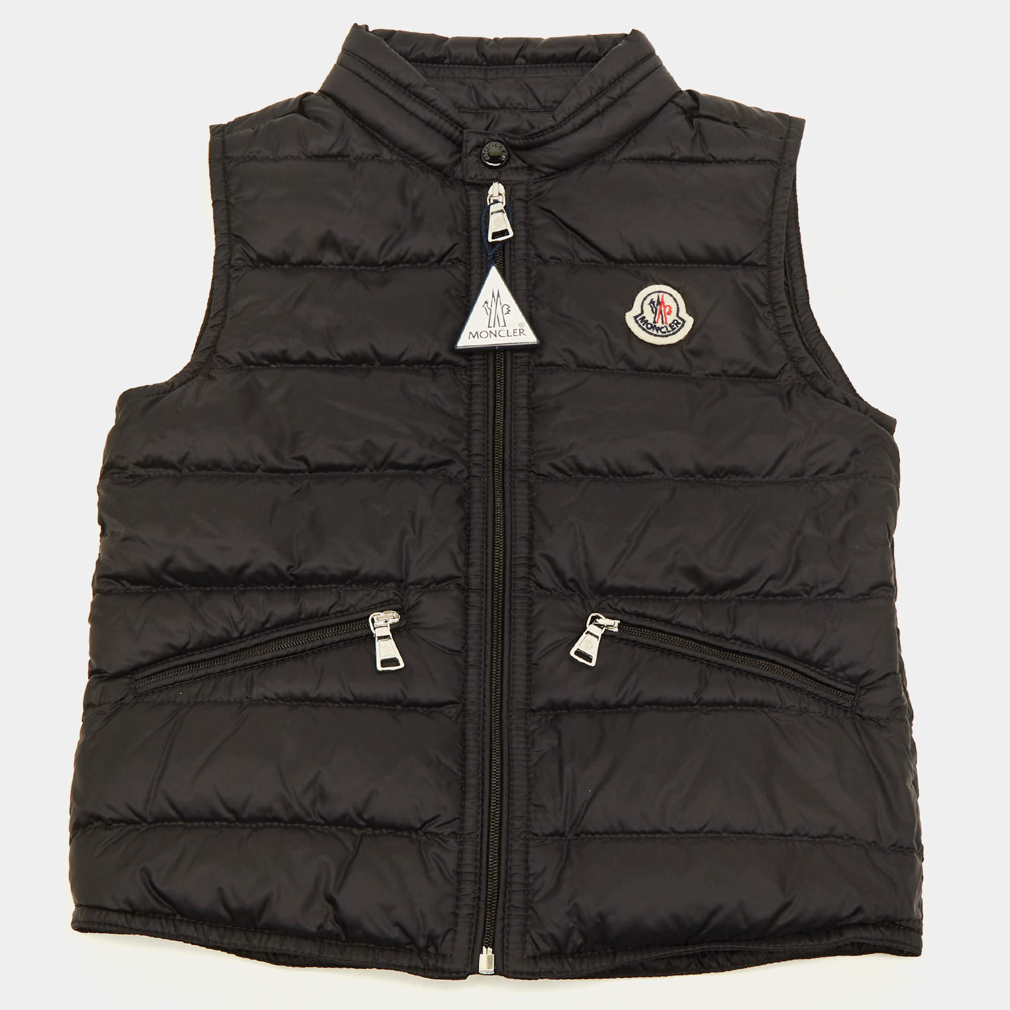 Pre Owned Moncler Kids Black Synthetic Down Gilet 4Yrs