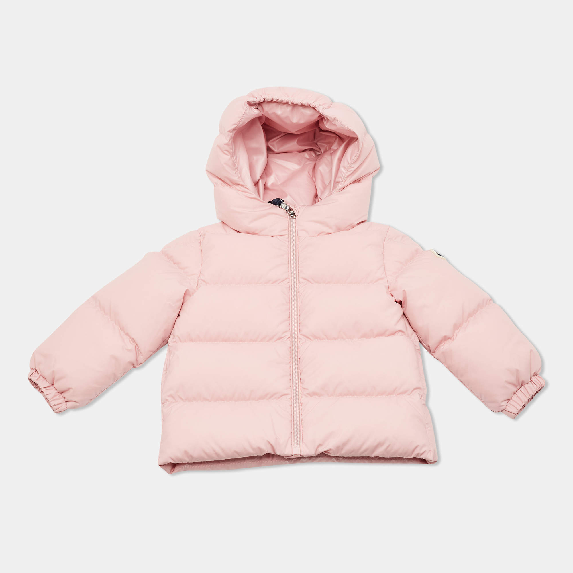 Moncler Kids Pink Synthetic Sharon Hooded Down Jacket 9/12M
