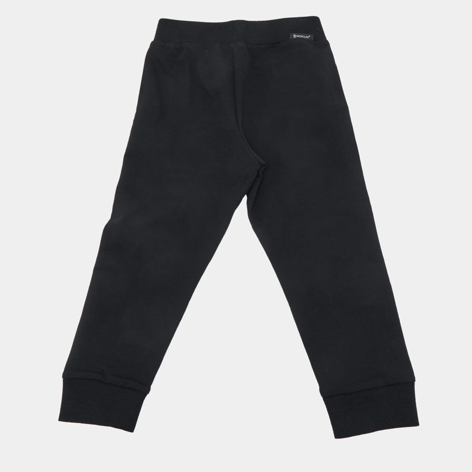 Pre Owned Moncler Black Cotton Knit Jogger Pants 4 Years