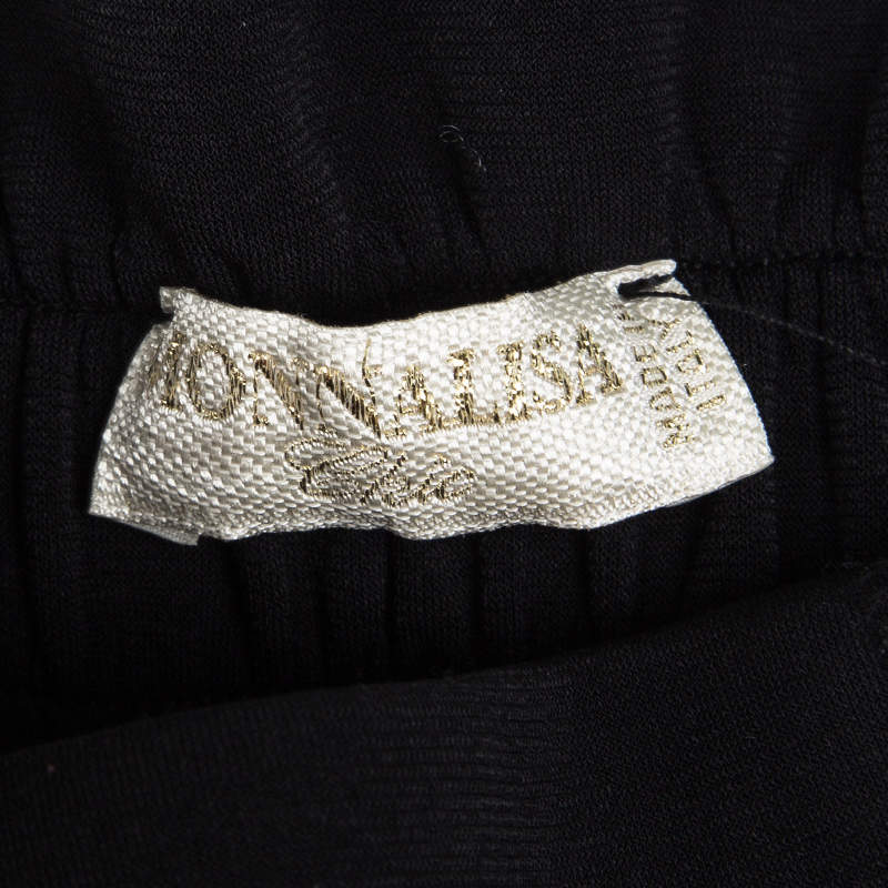 Pre Owned Monnalisa Monochrome Rose Emroidered Gathered Skirt 4 Yrs