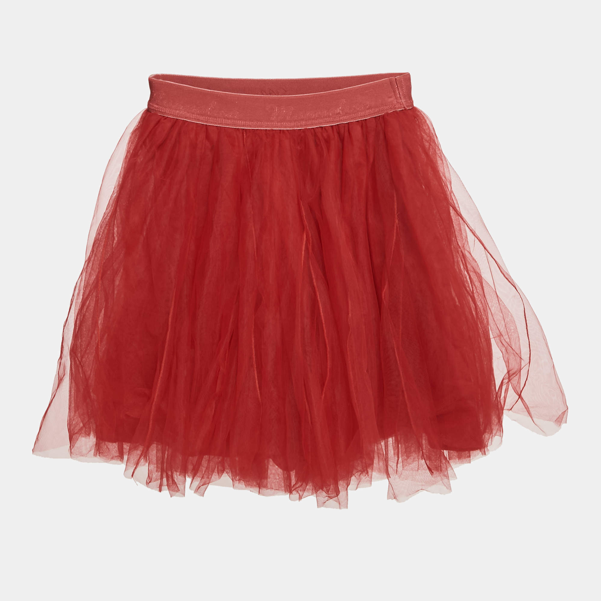 Monnalisa Kids Red Tulle Flared Mini Skirt 12 Yrs 