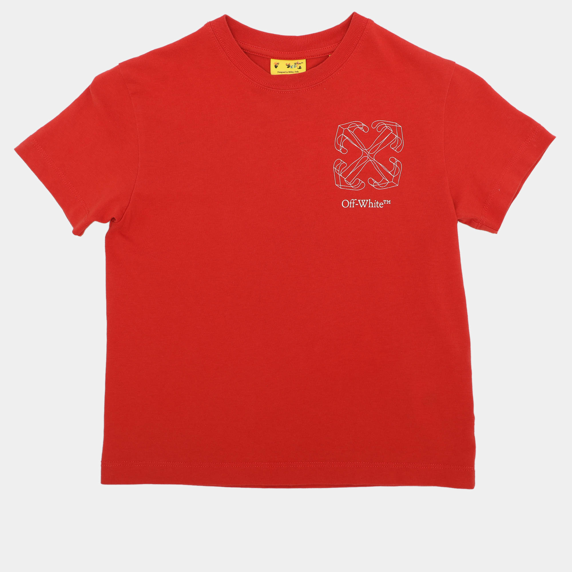مملوكة مسبقًا Off-White Red Cotton Arrow T Shirts 4 Years