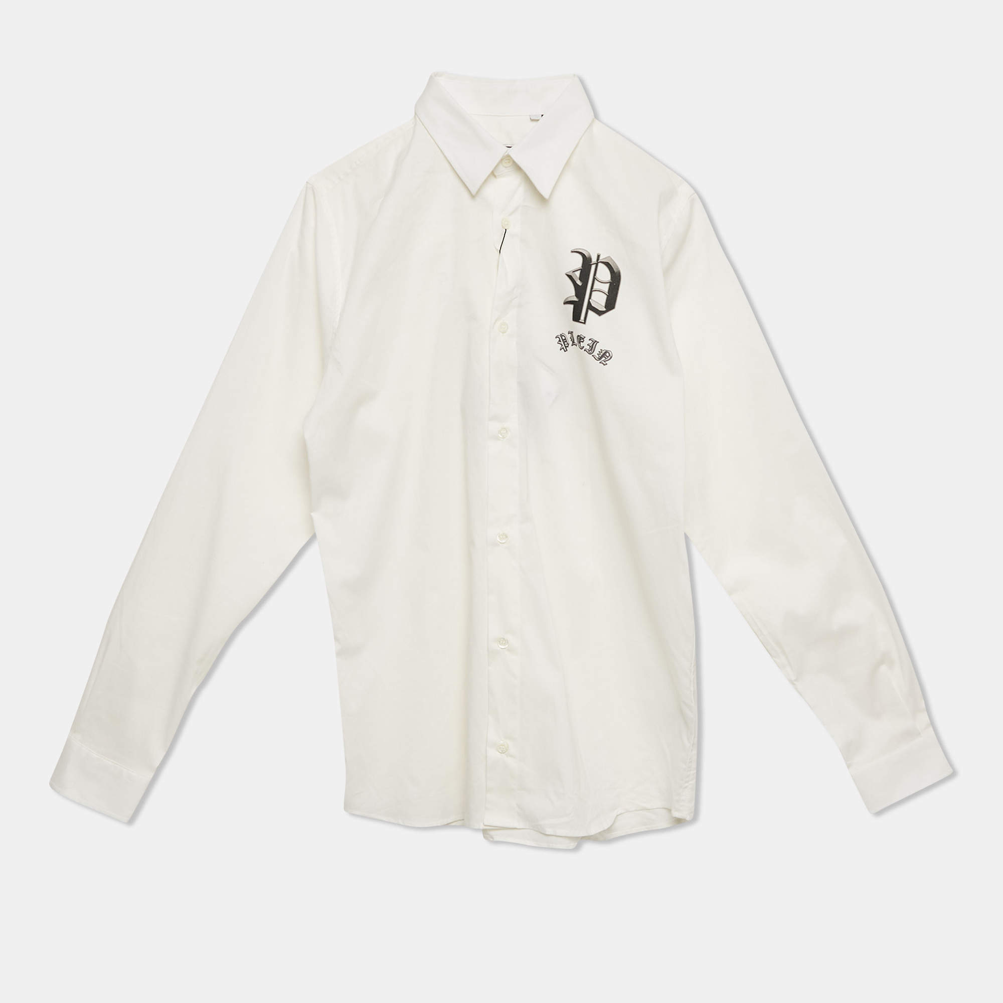 Pre Owned Philipp Plein Junior White Cotton Long Sleeve Shirt 12 Yrs 