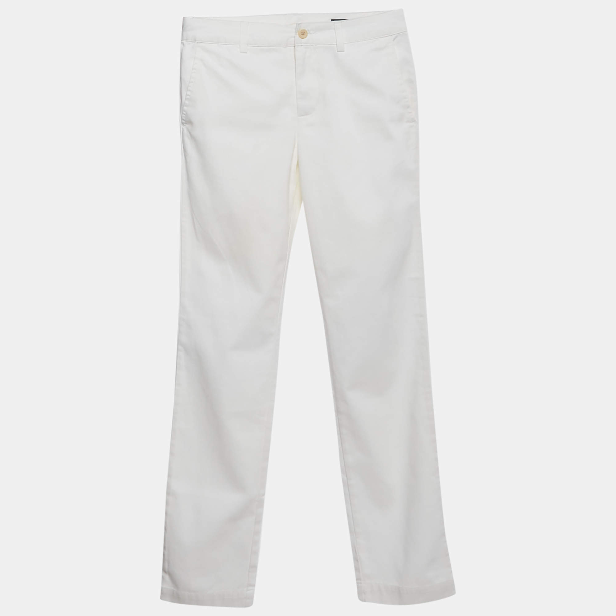Pre Owned Polo Ralph Lauren Boys White Cotton Skinny Preppy Pants 12 Yrs