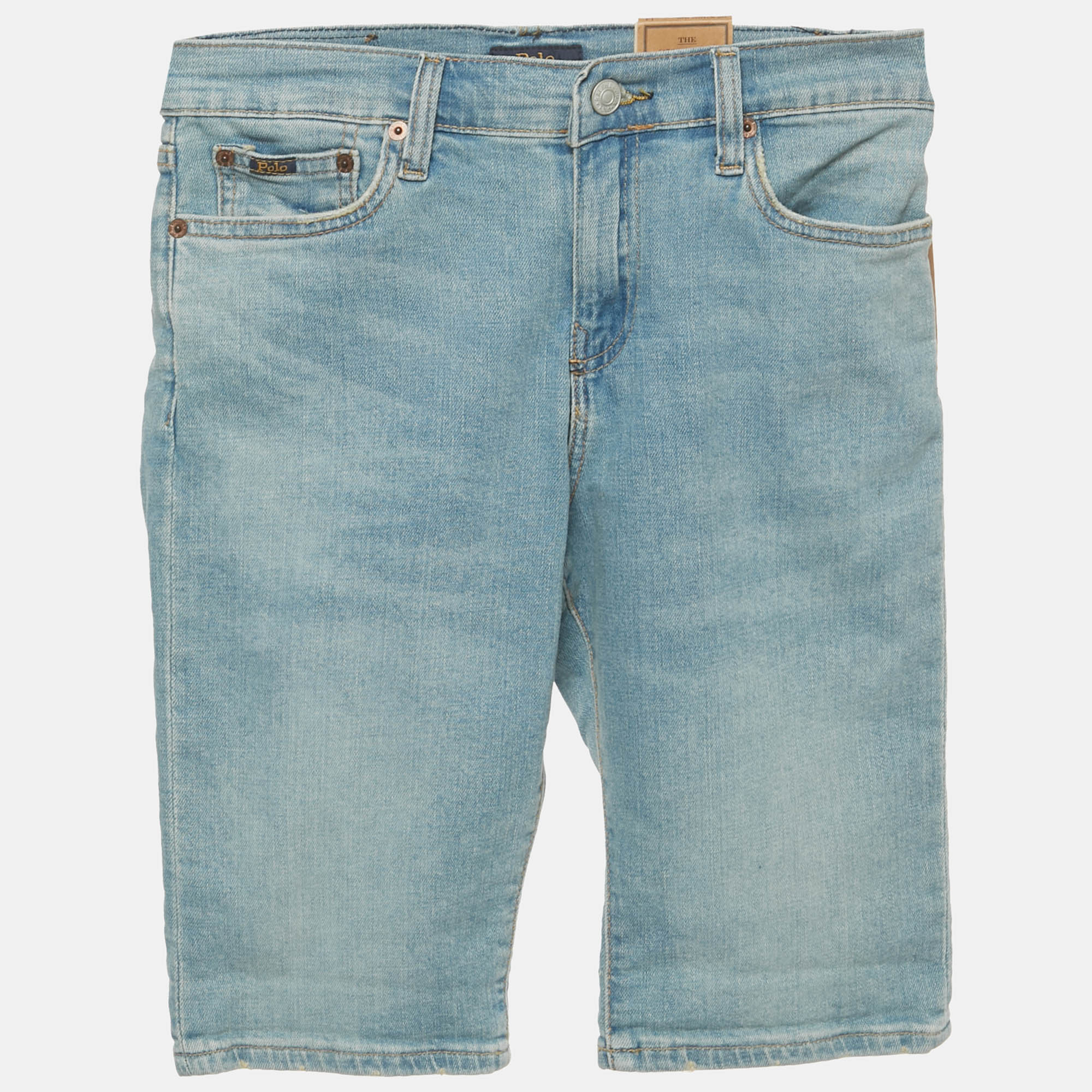 Pre Owned Polo Ralph Lauren Kids Blue Denim Sullivan Slim Shorts 14Yrs/Waist 26"