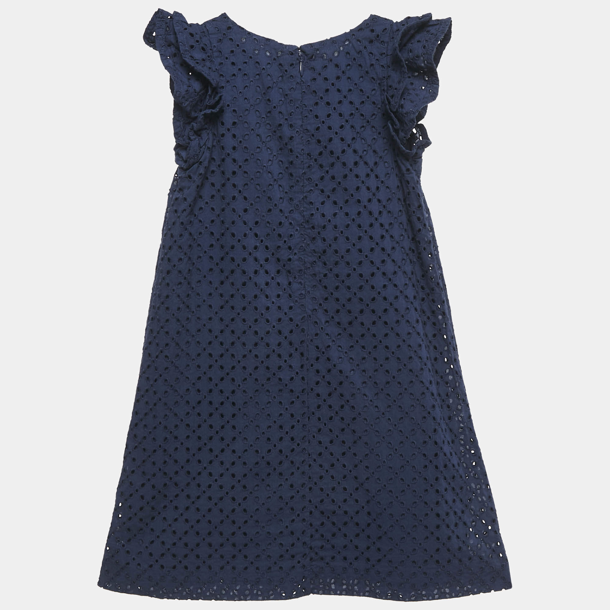Polo Ralph Lauren Kids Blue Eyelet Cotton A-Line Dress 6 Yrs 