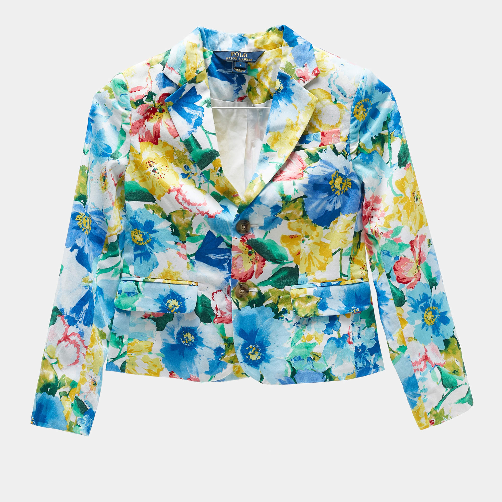 Polo Ralph Lauren Kids Multicolor Floral Print Cotton Blazer 7 Yrs
