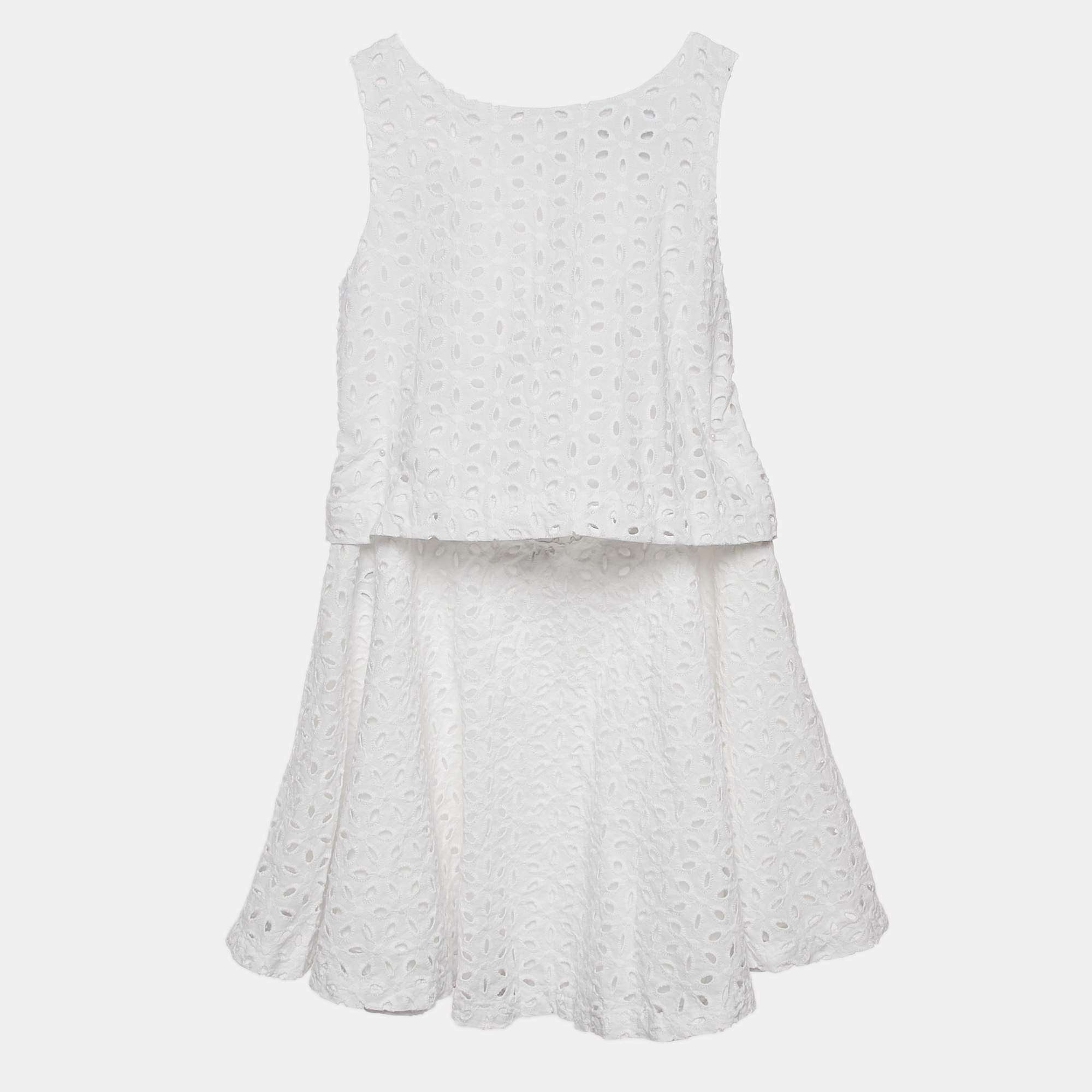Polo Ralph Lauren Kids White Broderie Anglaise Cotton Skirt and Top Set 6 Yrs 