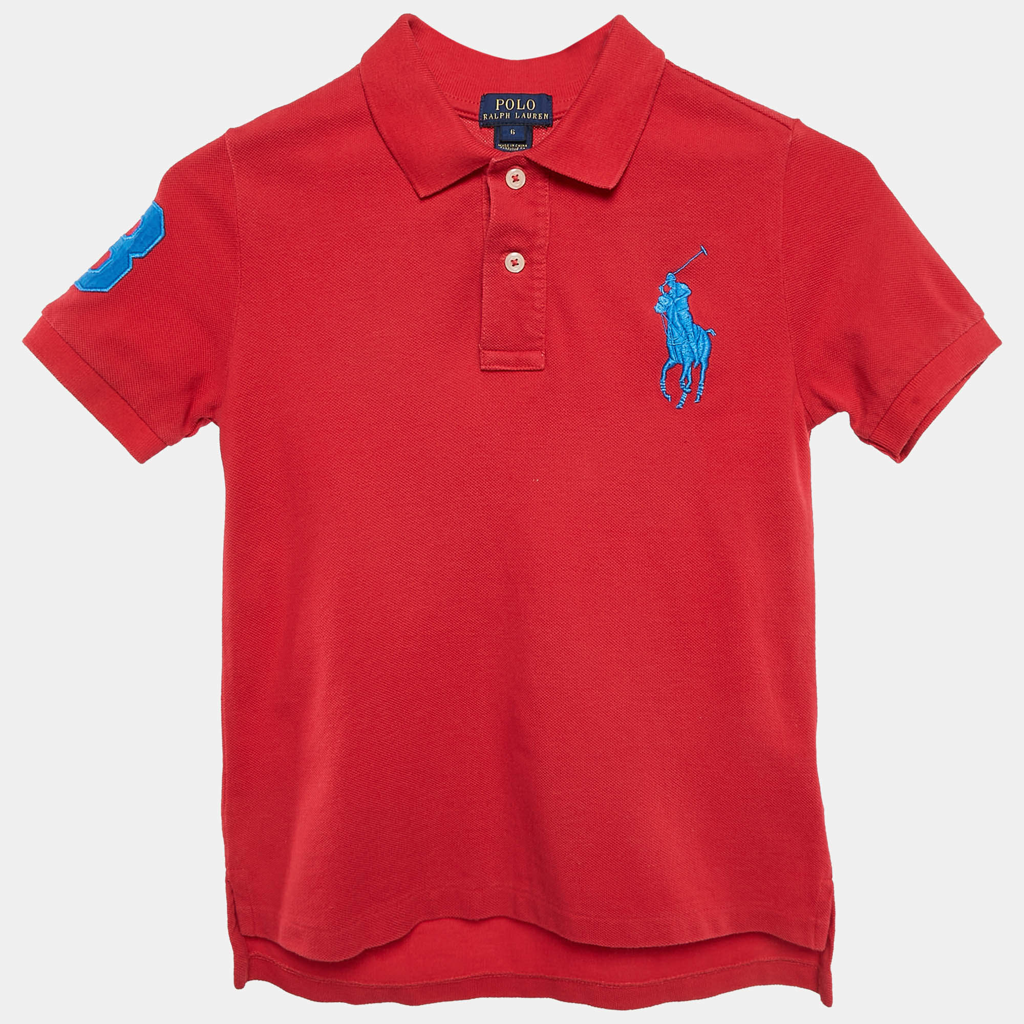 Polo Ralph Lauren Red Cotton Pique Polo T-Shirt 6 Yrs