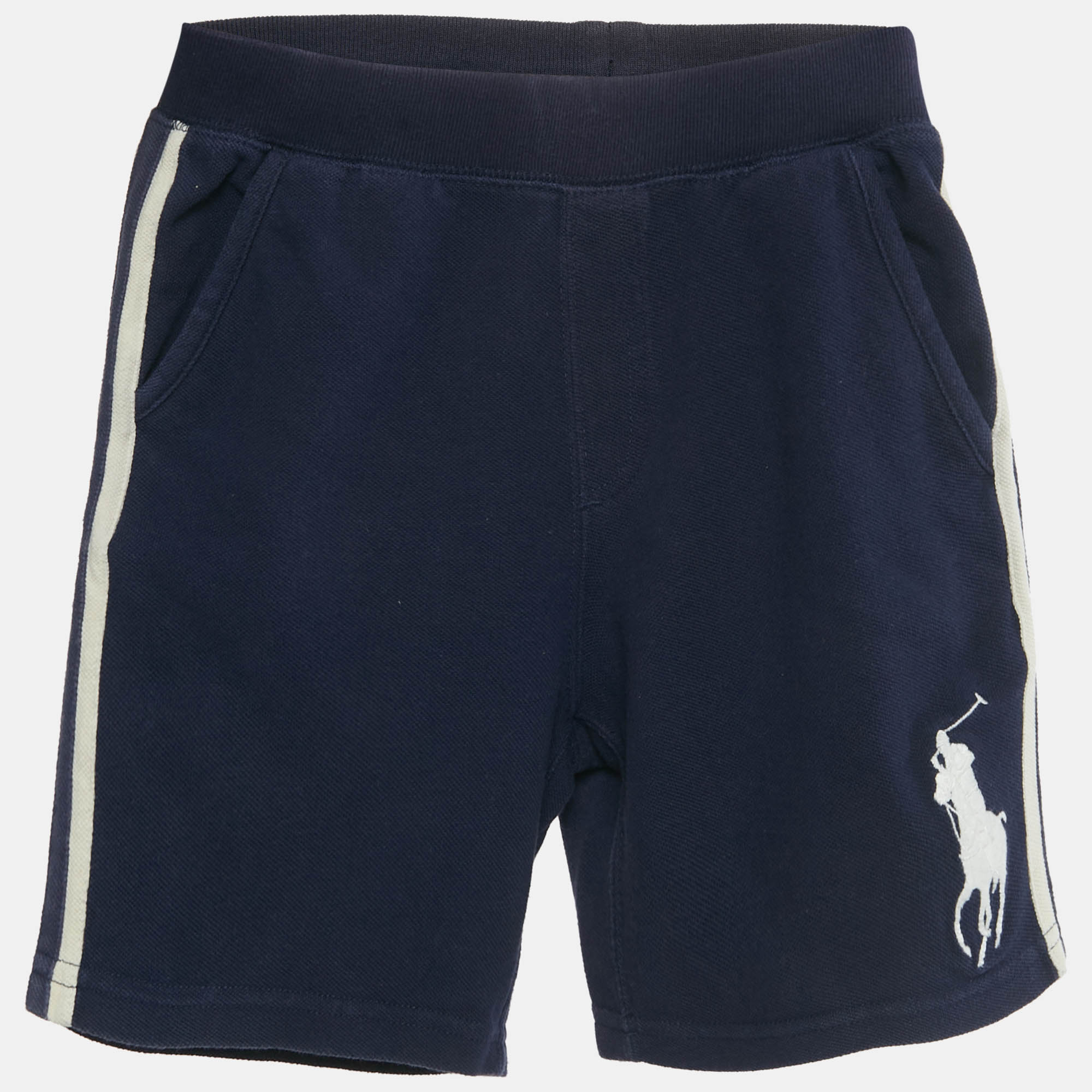 Pre Owned Polo Ralph Lauren Kids Navy Blue Logo Embroidered Cotton Shorts 6 yrs 