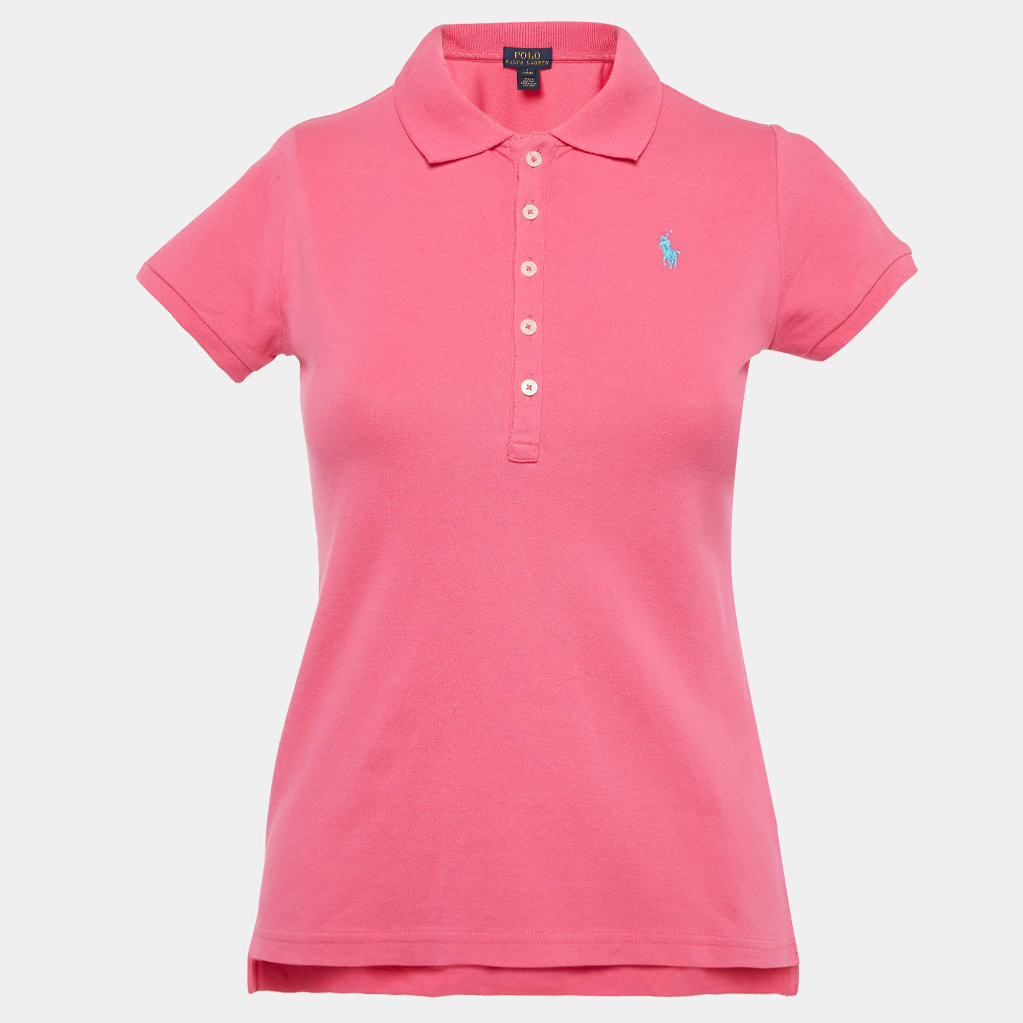Pre Owned Polo Ralph Lauren Kids Pink Pique Cotton T-Shirt 12-14 Yrs 