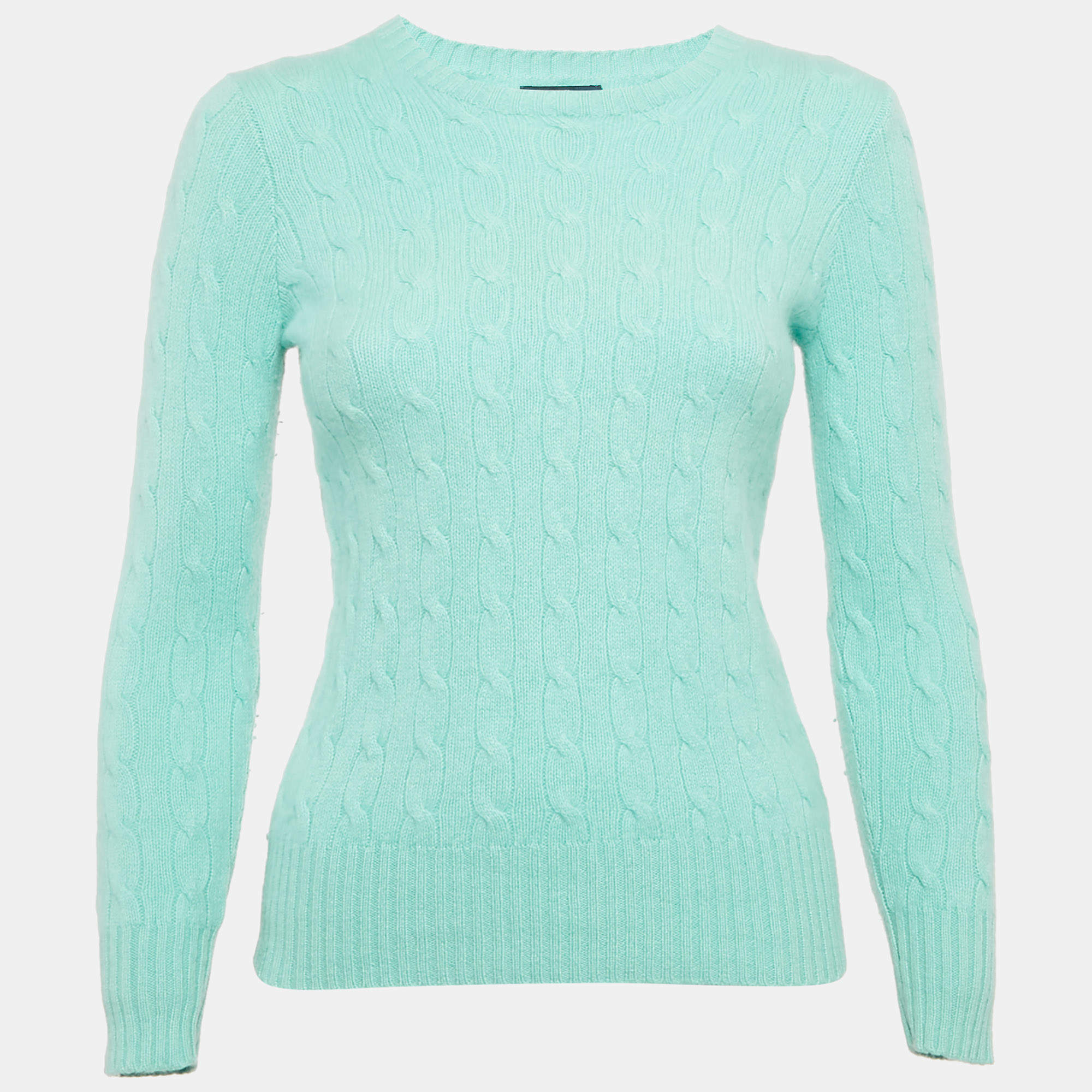 Polo Ralph Lauren Kids Mint Green Cable Knit Sweater 10-12 Yrs 