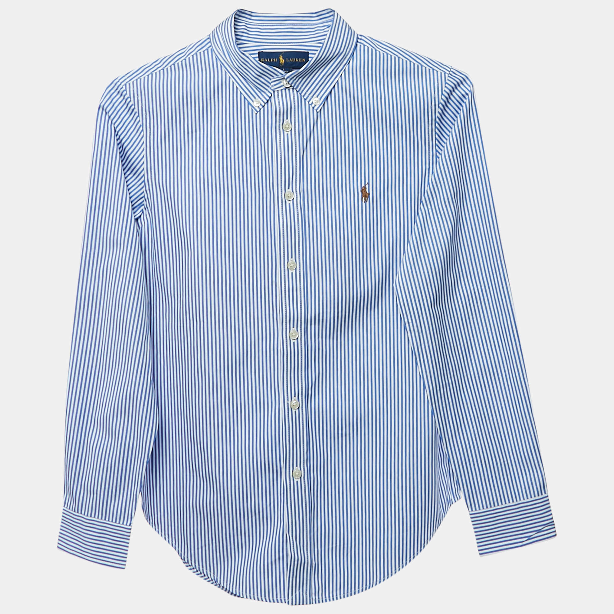 Pre Owned Ralph Lauren Kids Blue Check Cotton Long Sleeve Shirt 14/16 Yrs