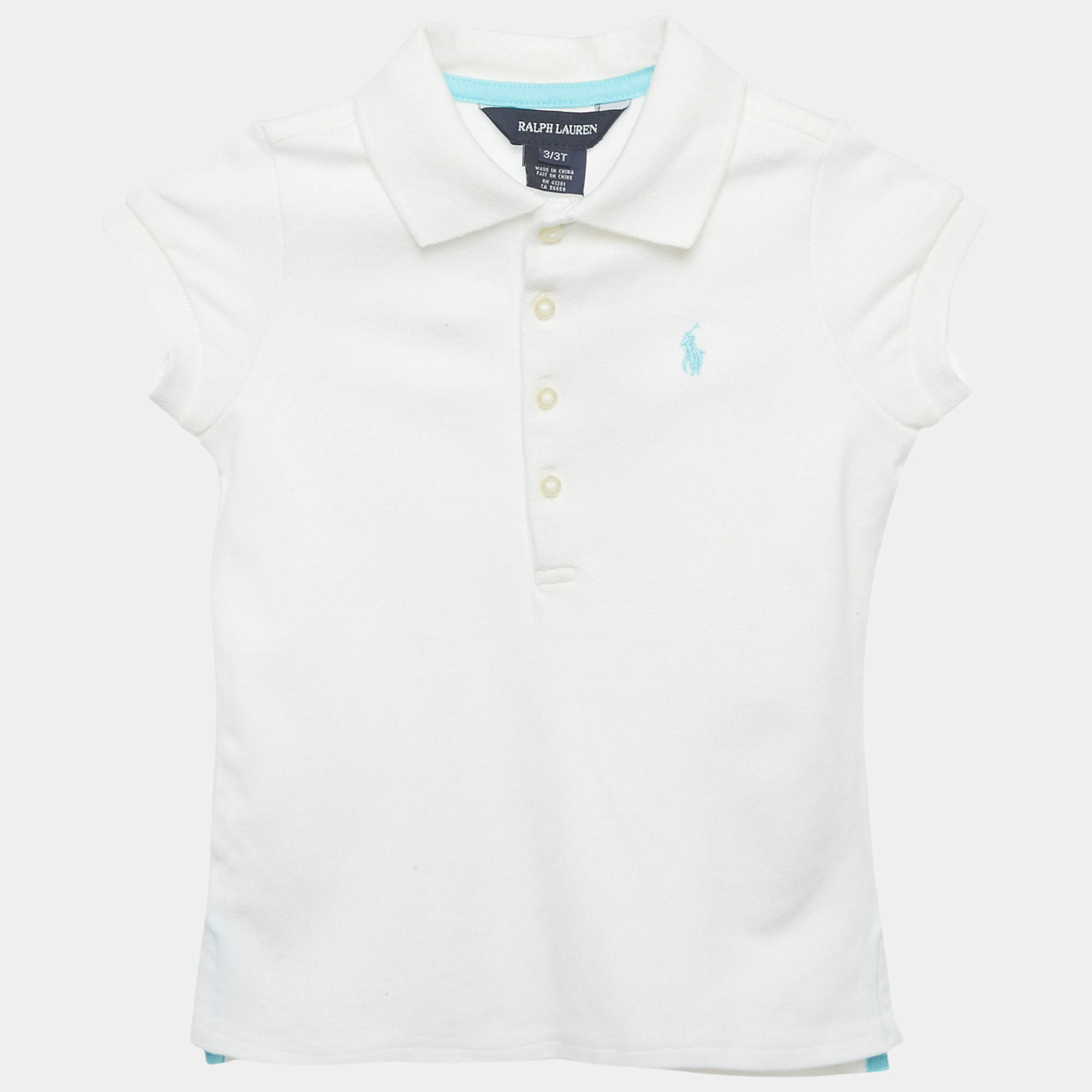 Pre Owned Ralph Lauren Kids White Cotton Polo T-Shirt 3Yrs