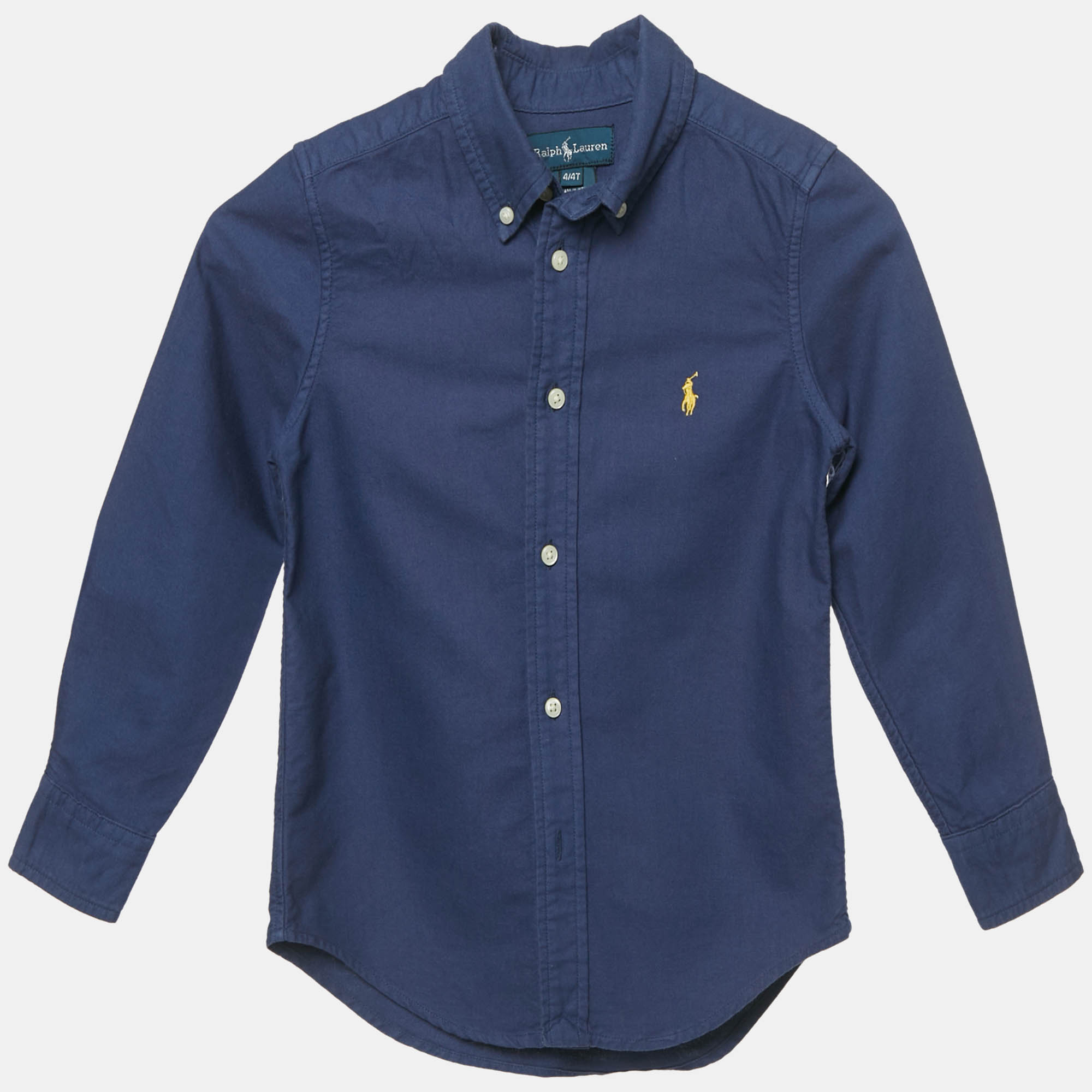 Pre Owned Ralph Lauren Kids Blue Cotton Button Down Shirt 4 Yrs
