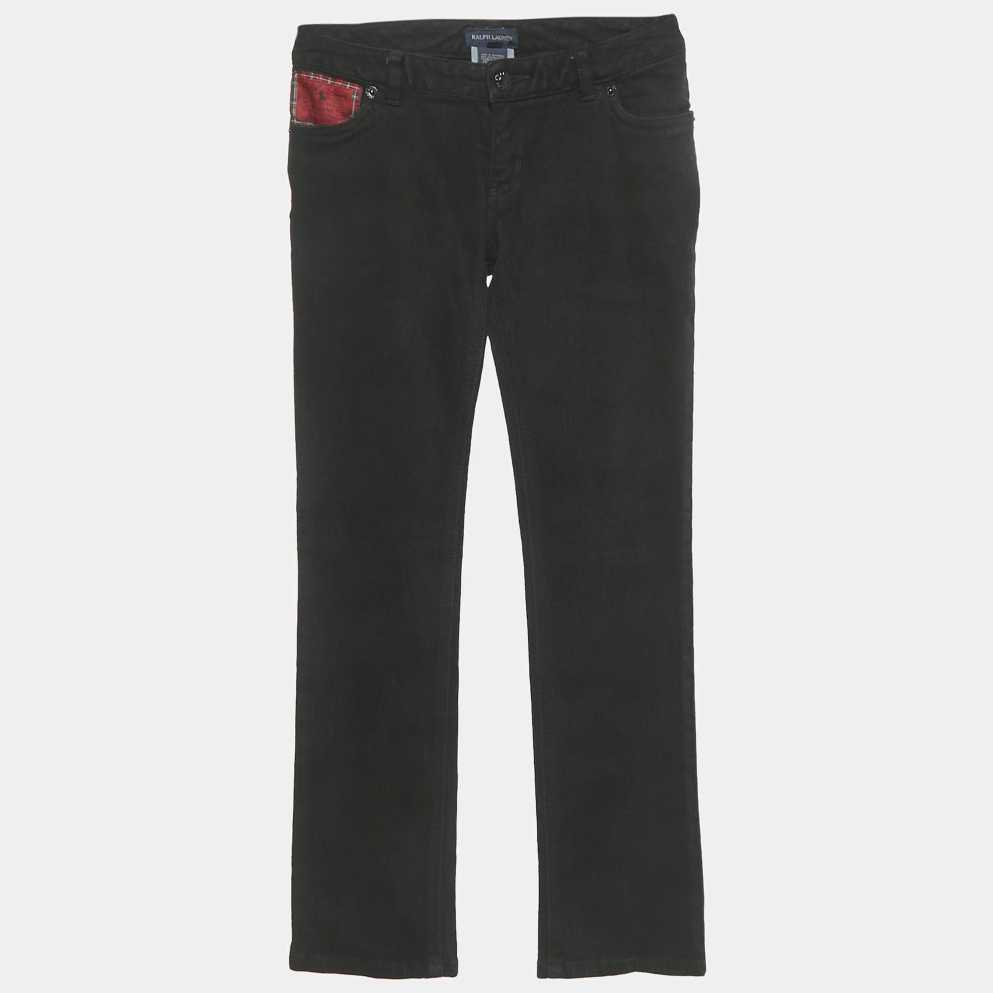 Pre Owned Ralph Lauren Black Denim Skinny Jeans 8 Yrs Waist 23"