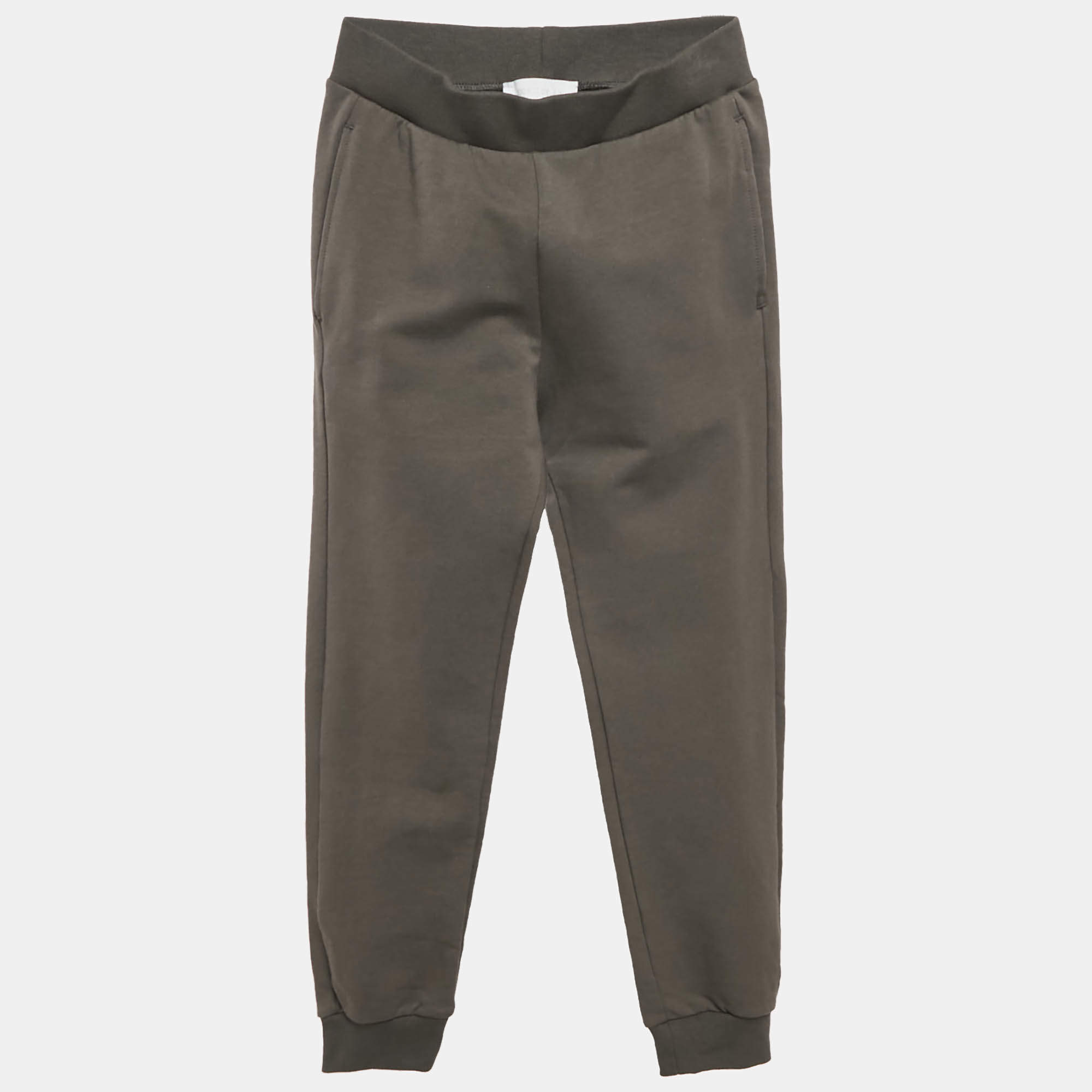 Roberto Cavalli Junior Grey Logo Embroidery Cotton Knit Joggers 8 Yrs
