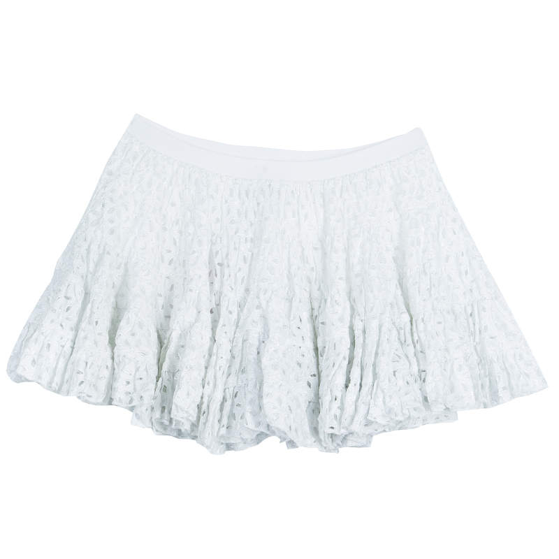 Roma e Tosca White Eyelet Embroidered Tiered Skirt 12 Yrs
