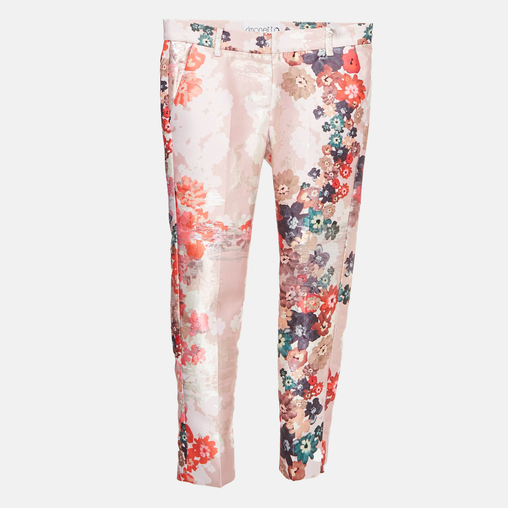 Simonetta Kids Pink Floral Jacquard Trouser 6 Yrs 