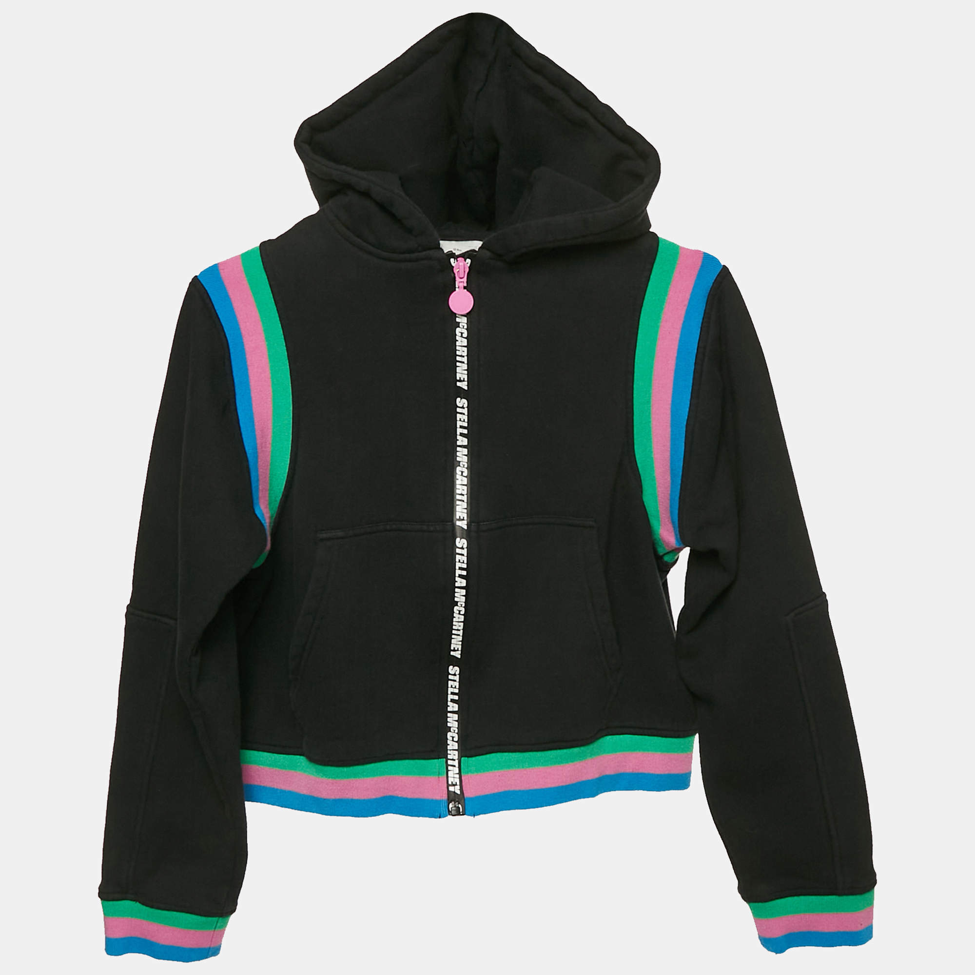 Stella McCartney Navy Blue Cotton Knit Hooded Jacket 12 Yrs 
