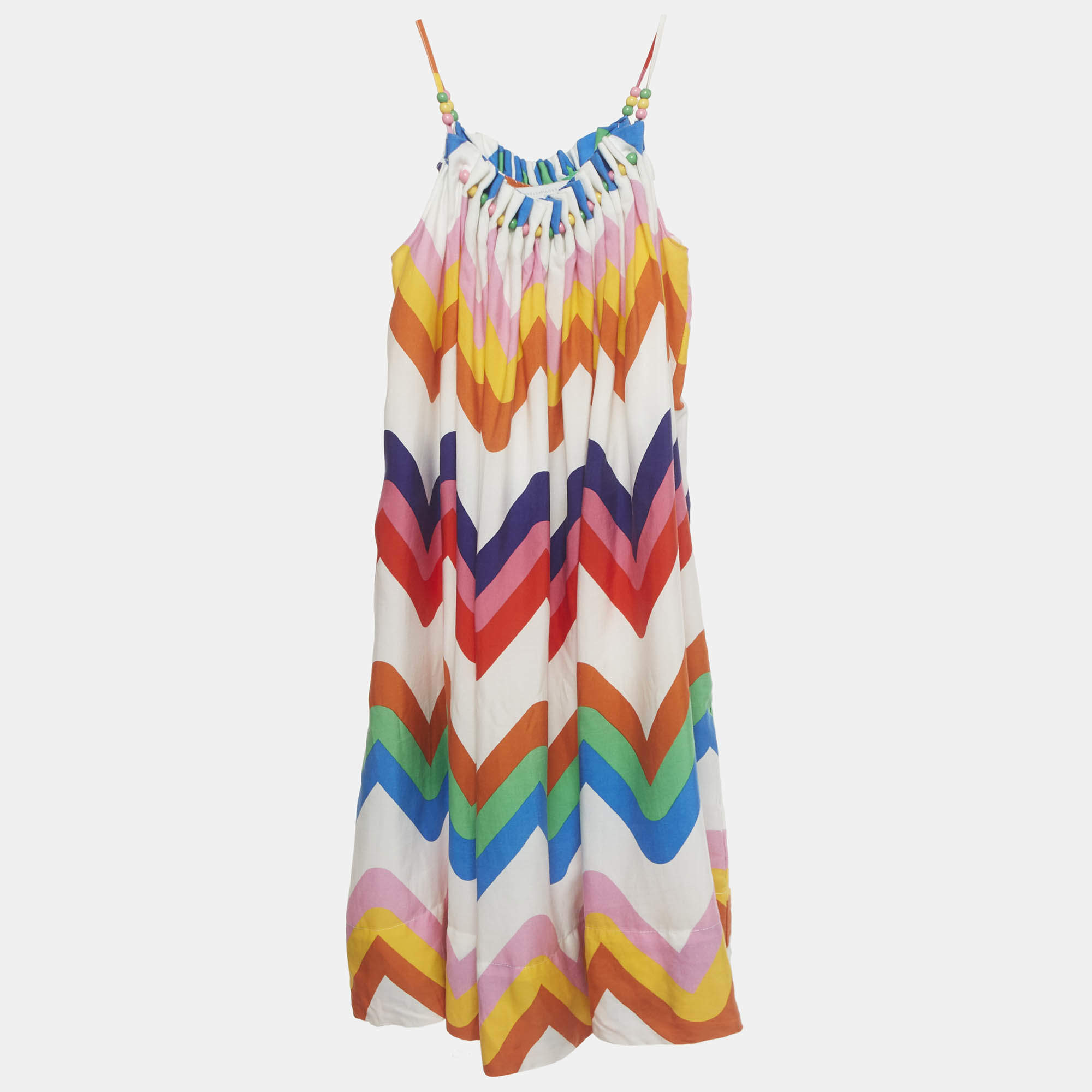 Pre Owned فستان ستيلا مكارتني متعدد الألوان بنمط زجزاج تينسيل 8 سنوات