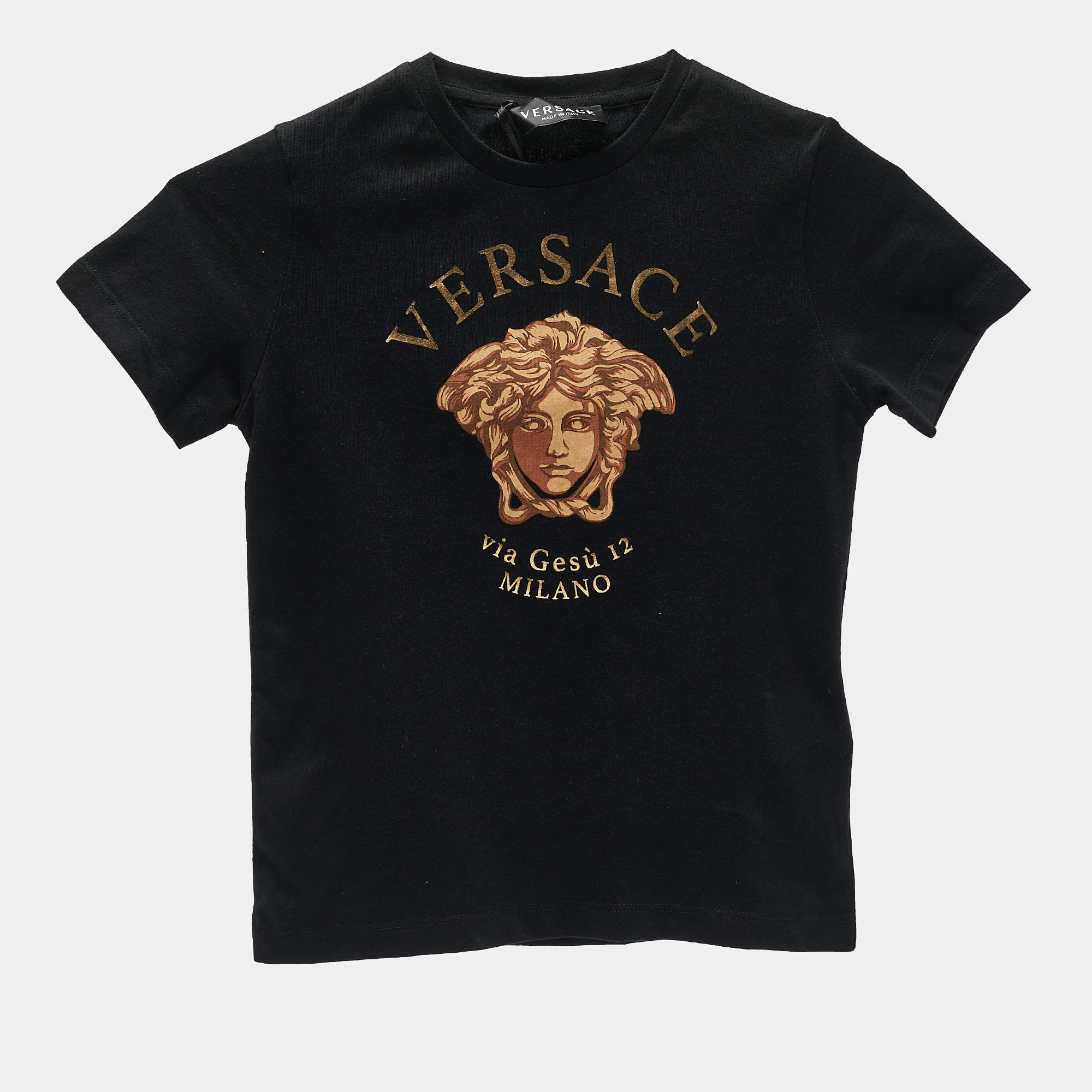 Versace Kids Black Medusa Print Jersey T-Shirt 5 Yrs 