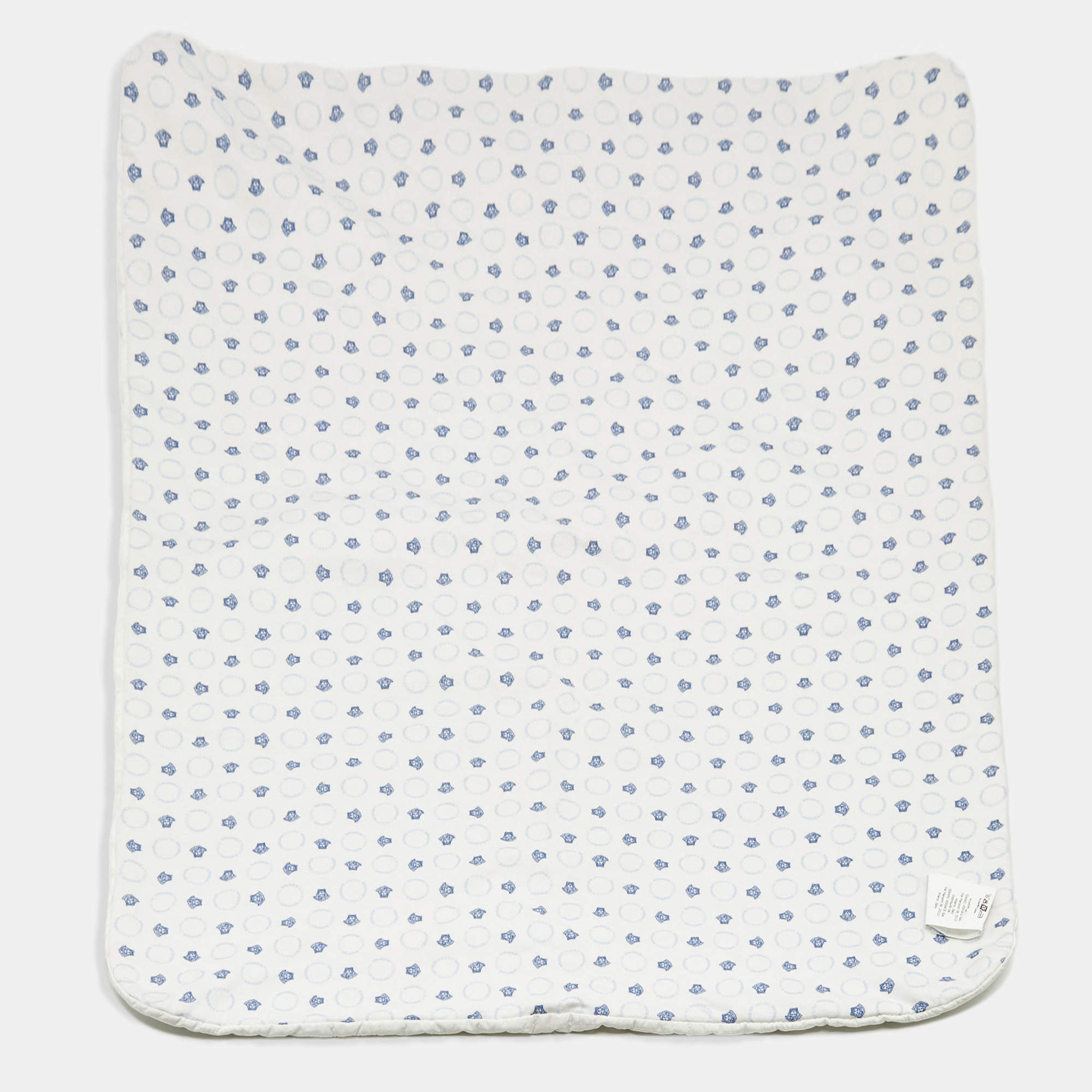 Pre Owned Young Versace White Printed Cotton Infant Baby Blanket 