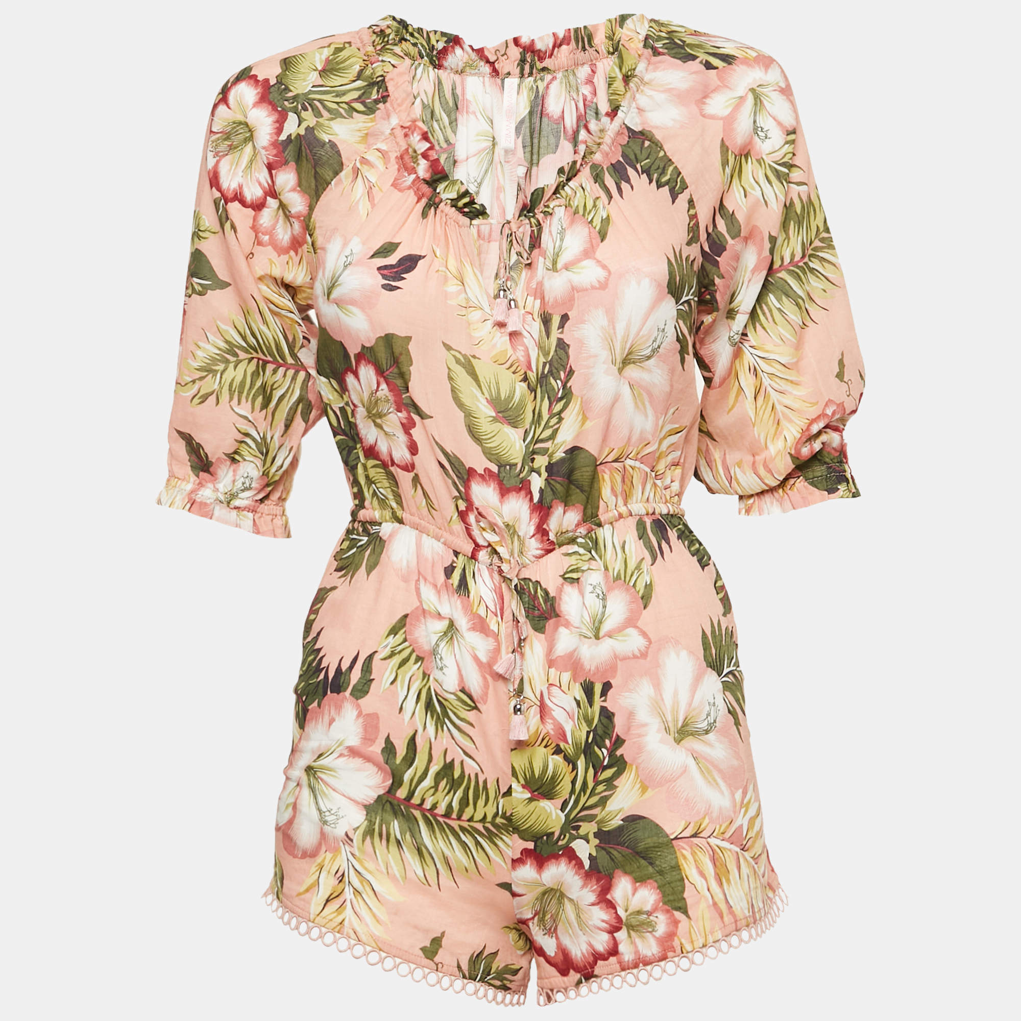 Zimmermann Kids Pink Floral Print Cotton Jumpsuit 6 Yrs 