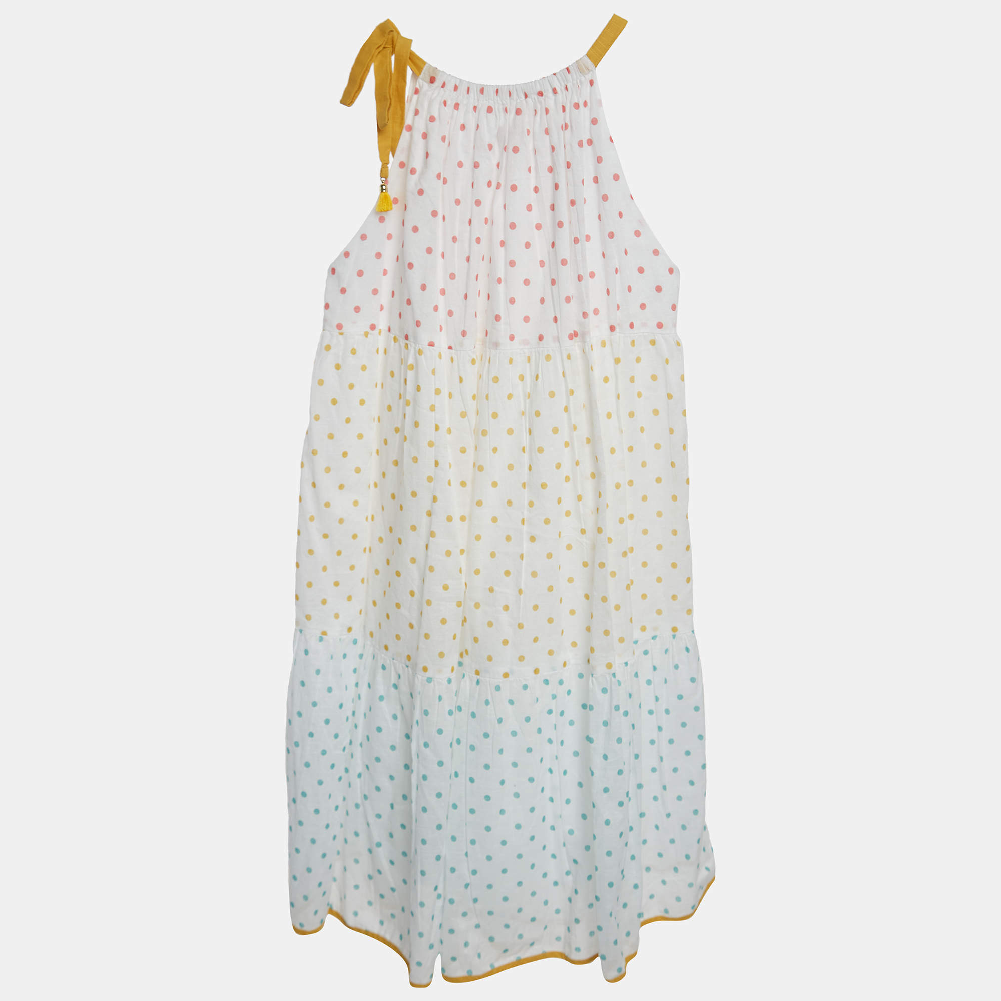 Zimmermann White/Multicolor Polka-Dot Print Cotton Dress (10 Yrs)