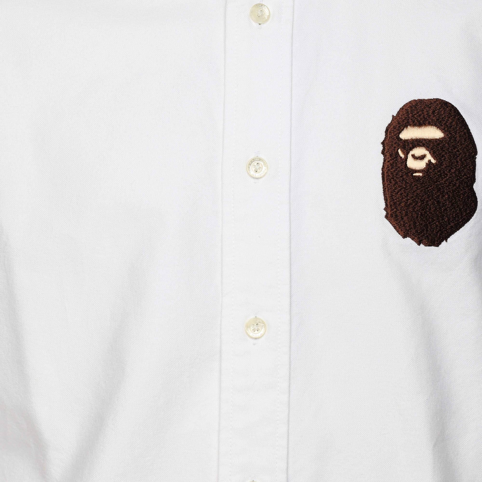 A Bathing Ape White Cotton Button Front Shirt S A Bathing Ape | TLC