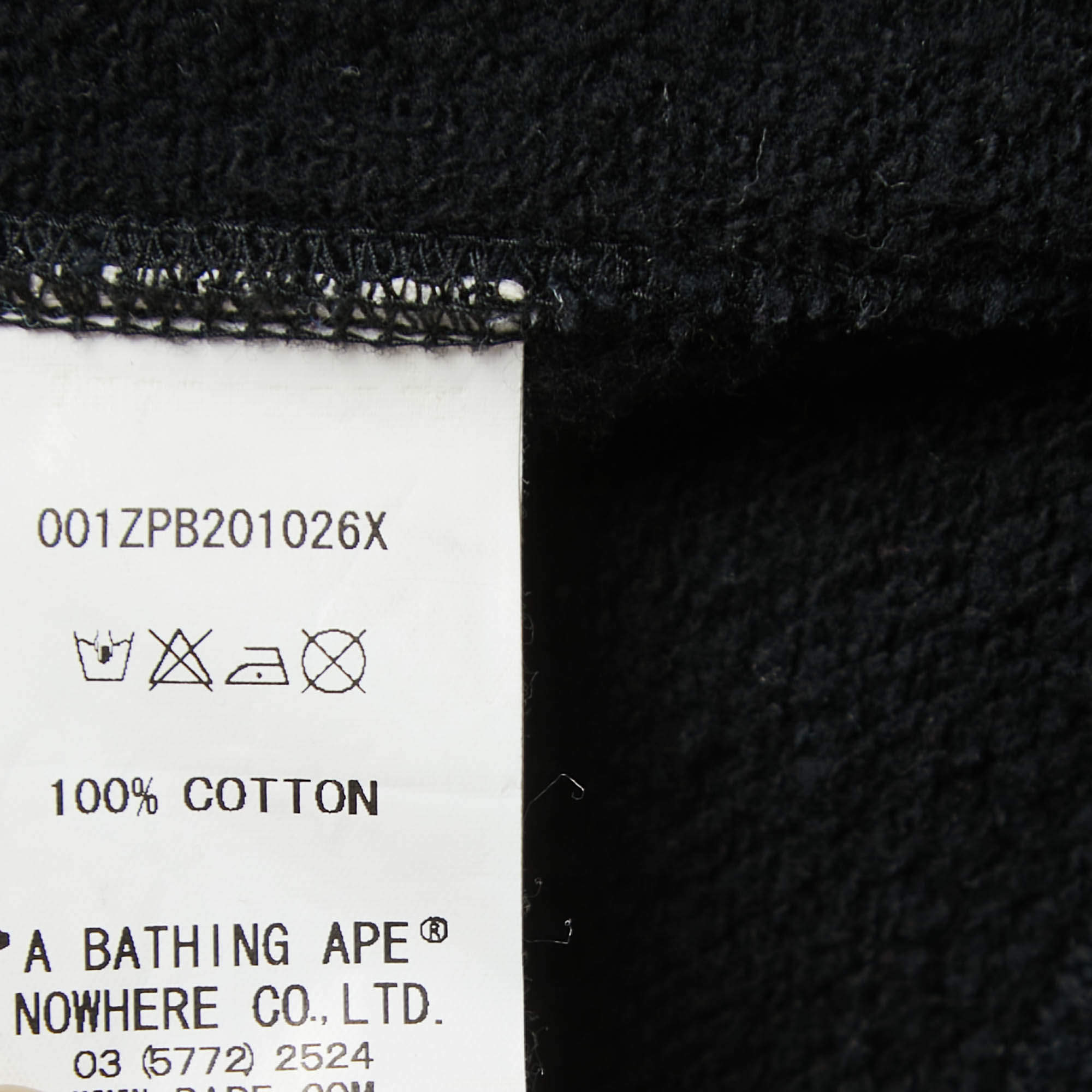 Pre Owned A Bathing Ape Black Cotton Knit Zip Front Shark Hoodie L 