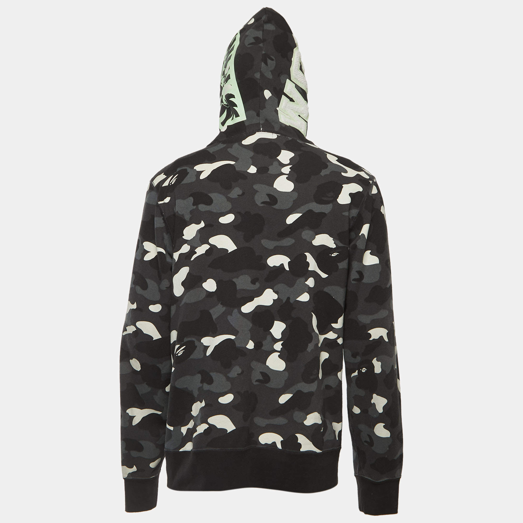 Buy Aape By A Bathing Ape men camouflage long sleeve hooded jacket  windbreaker jacket black and dark grey combo Online