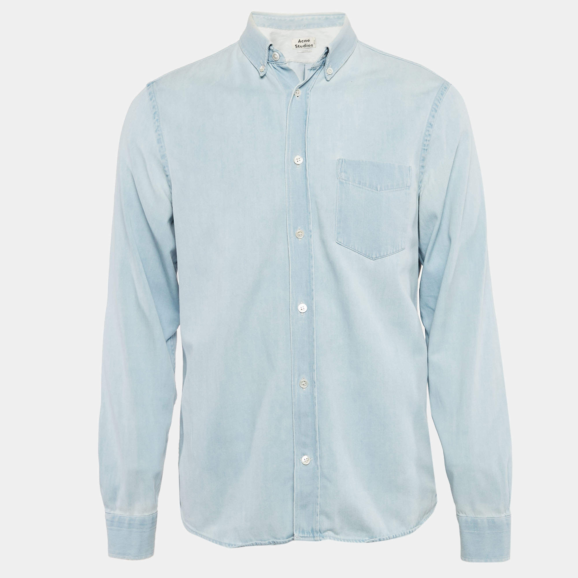 Acne Studios Blue Isherwood Denim Long Sleeve Shirt M
