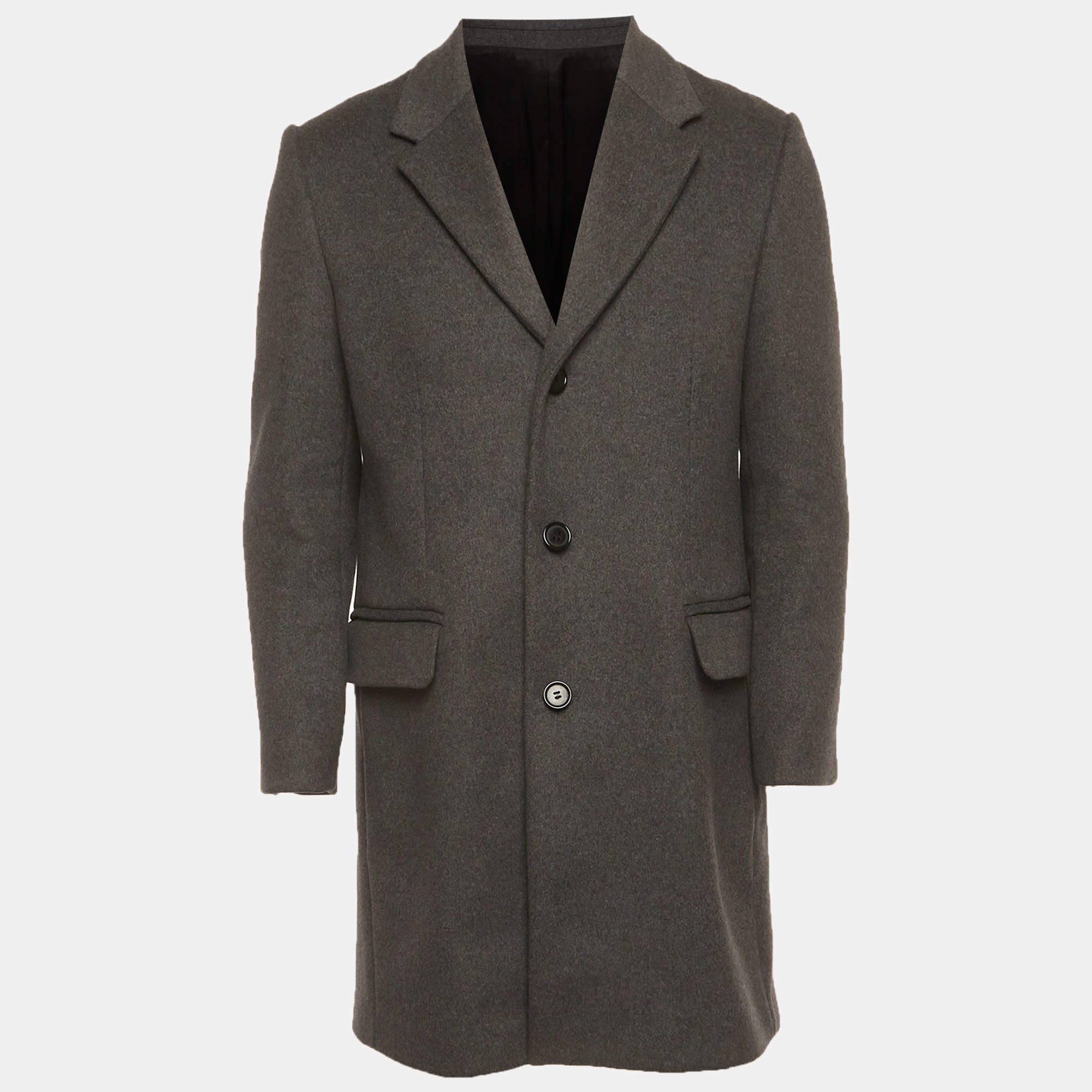 مملوكة مسبقًا Acne studios Grey Felt Wool Blend Gavin Overcoat S