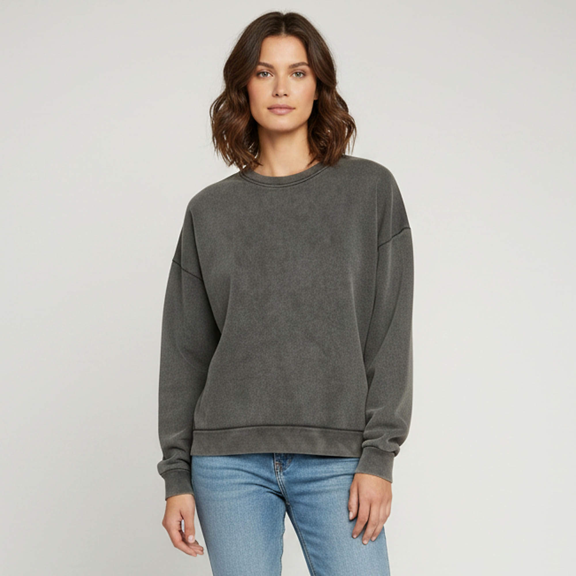 مملوكة مسبقًا Acne Studios Grey Cotton Crewneck Oversized Sweatshirt M 