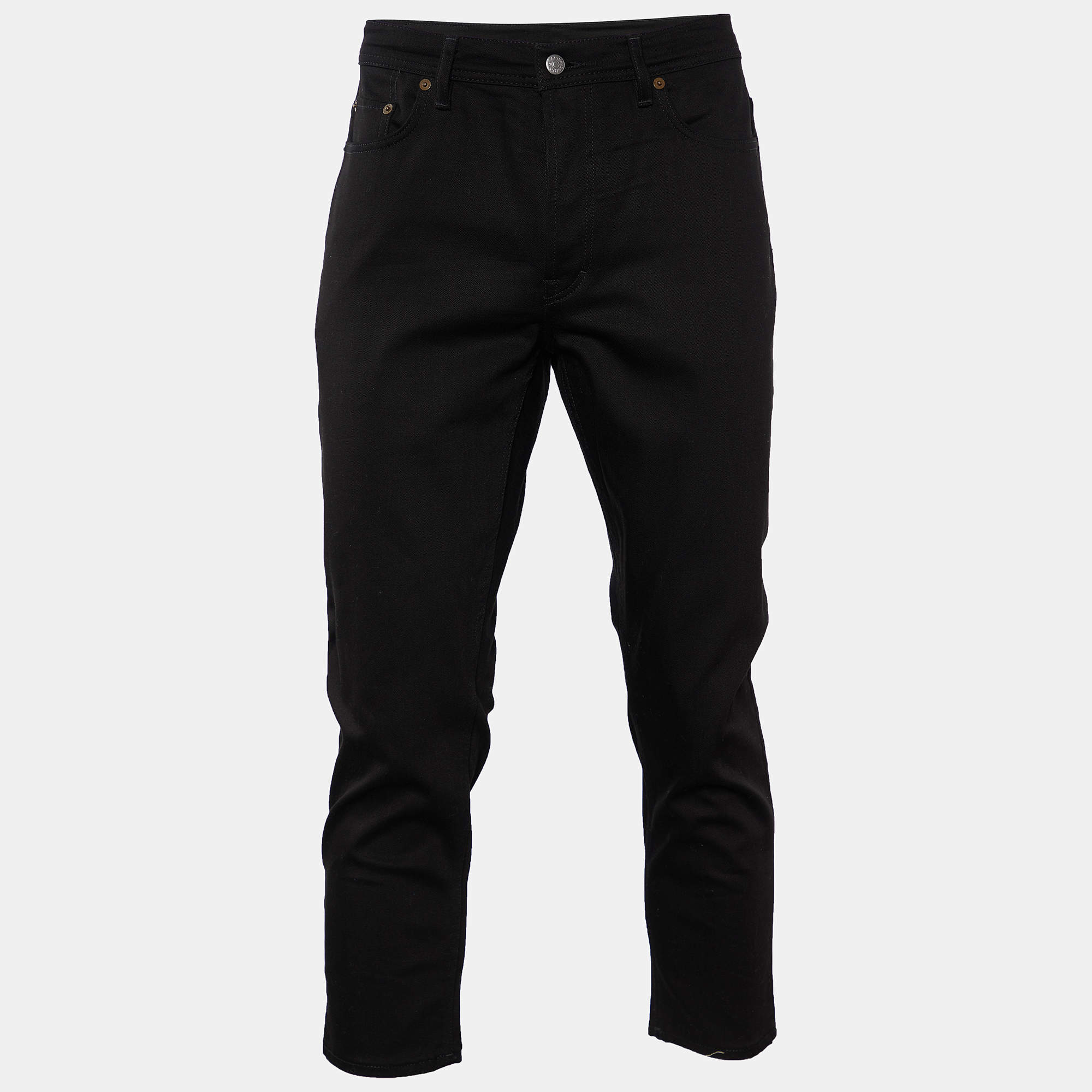 Pre Owned Acne Studios Black Denim Straight Leg Jeans L