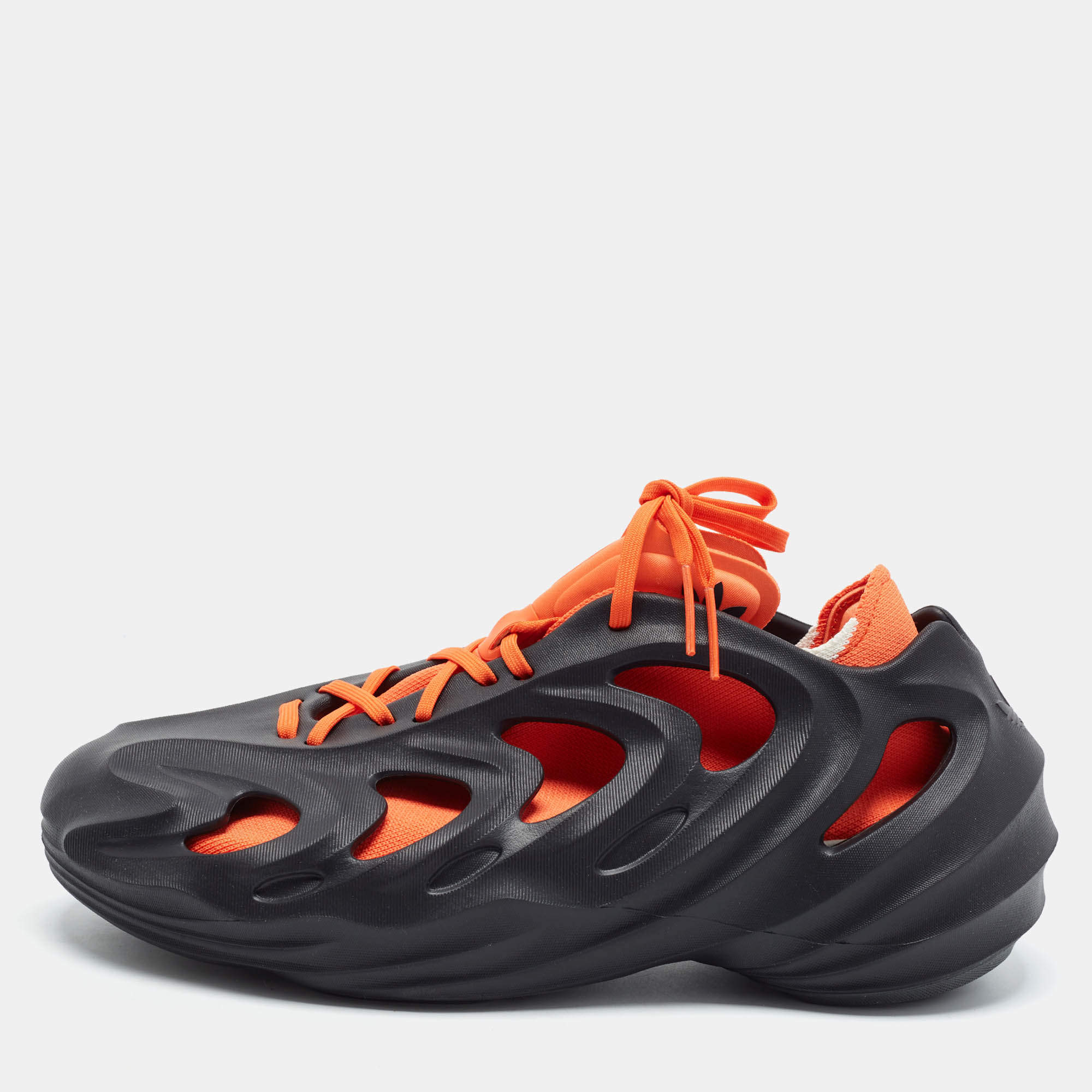 مملوكة مسبقًا Adidas adiFOM Q Core Black Impact Orange Size 45 1/3 Black Rubber Low Top Sneakers