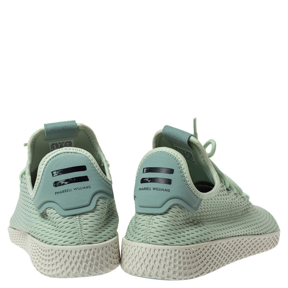 Pharrell Williams x Adidas Mint Green Cotton Knit PW Tennis Hu Sneakers  Size 46 Adidas