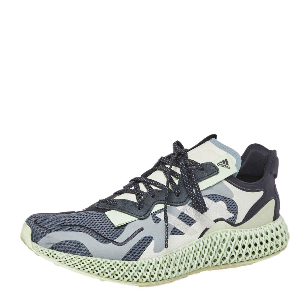 Adidas Grey Mesh And Suede Consortium Runner V2 4D Collegiate Sneakers Size 44 2/3