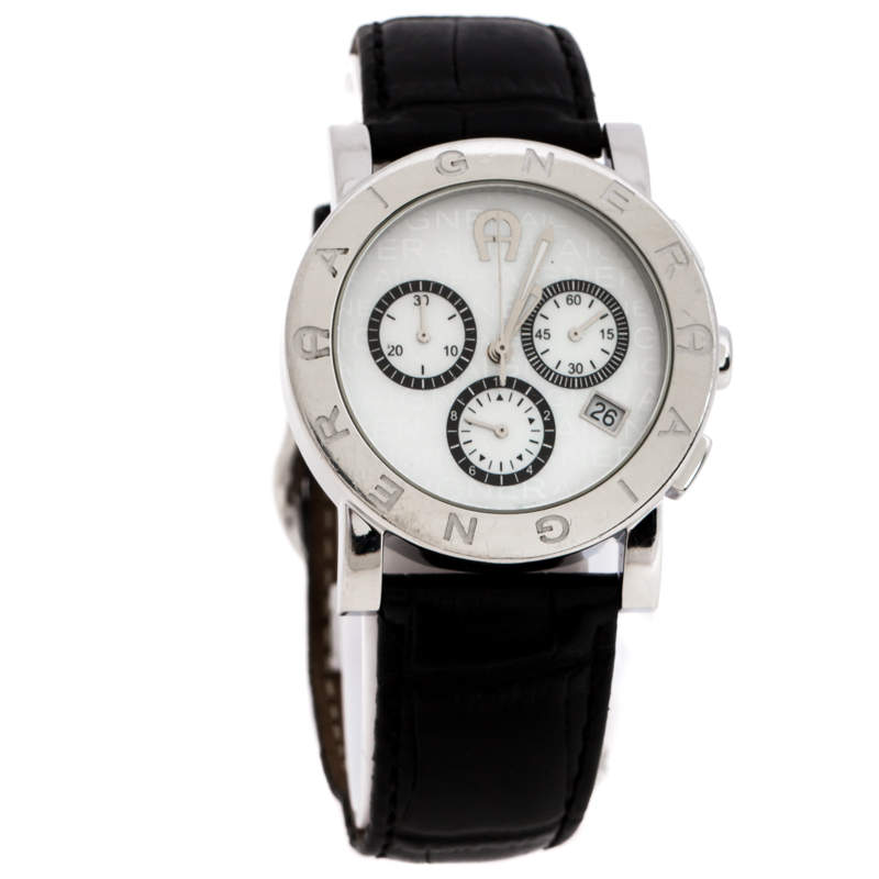 Aigner Mother of Pearl Stainless Steel Cortina Chrono A26100 Men's Wristwatch 38 mm