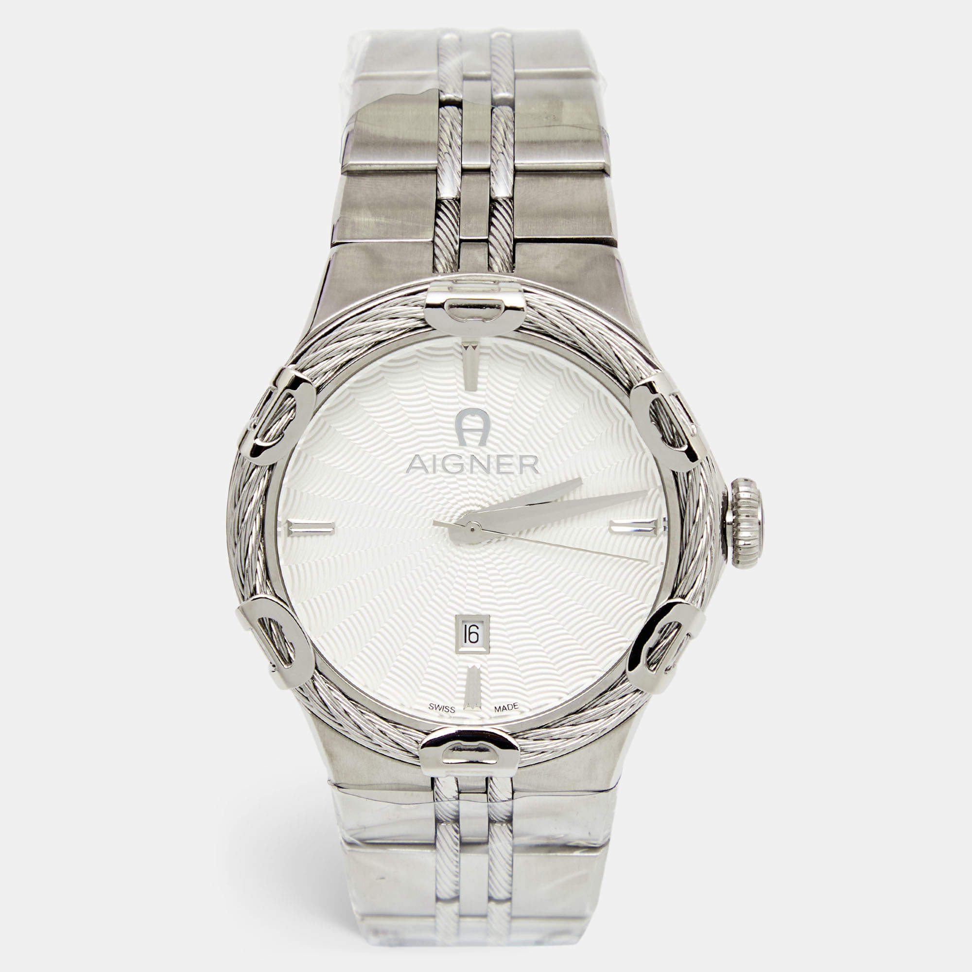 Aigner Silver Stainless Steel Parma A135100 Men's Wristwatch 42 mm