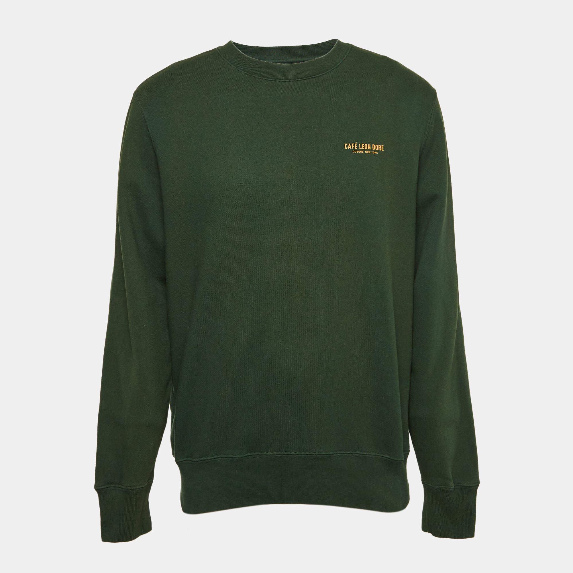 Aime Leon Dore Green Printed Cotton Knit Sweatshirt M