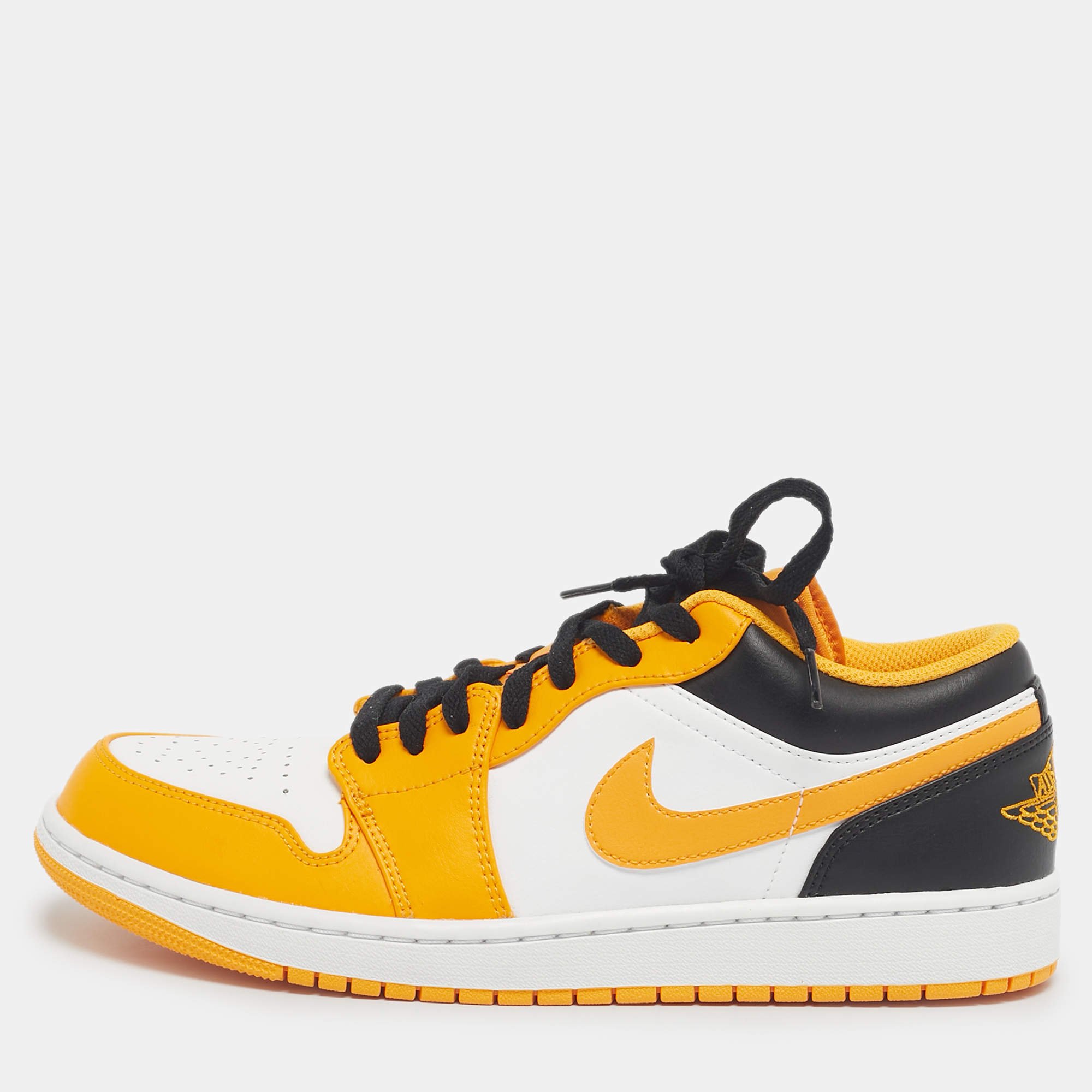 Pre Owned Air Jordans Multicolor Leather Jordan 1 Low Taxi Sneakers Size 43