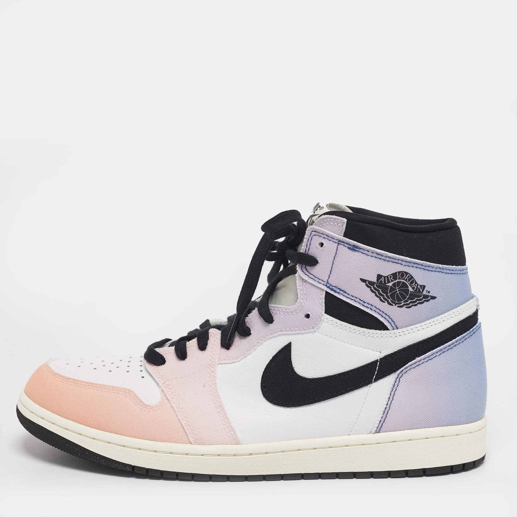 Pre Owned Air Jordans Jordan 1 Retro OG Skyline Size 45.5 Multicolor Canvas and Leather High Top Sneakers