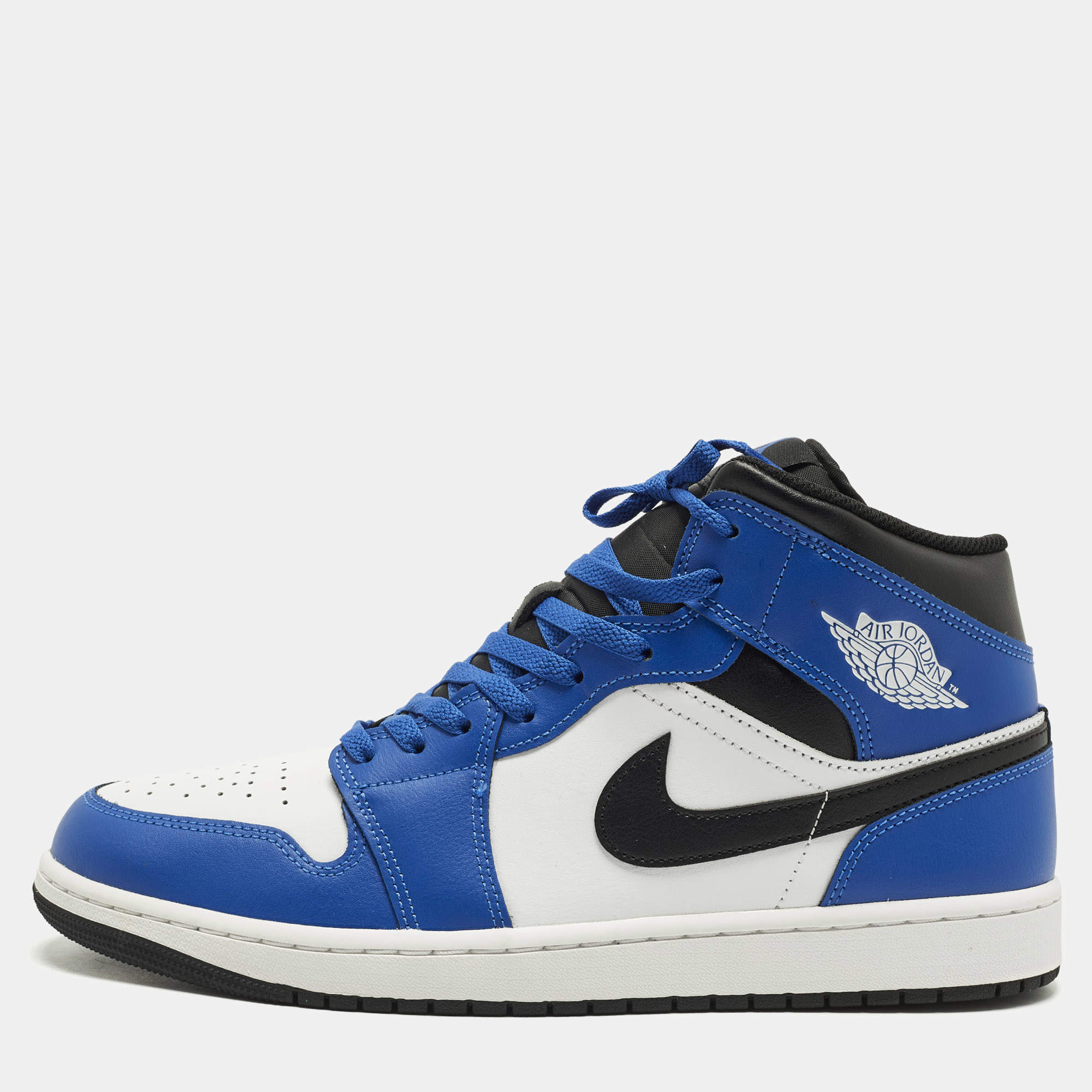 مملوكة مسبقًا حذاء رياضي إير جوردان أزرق/أسود جلد جوردان 1 ميد يونيفيرسيتي بلو بلاك مقاس 42.5